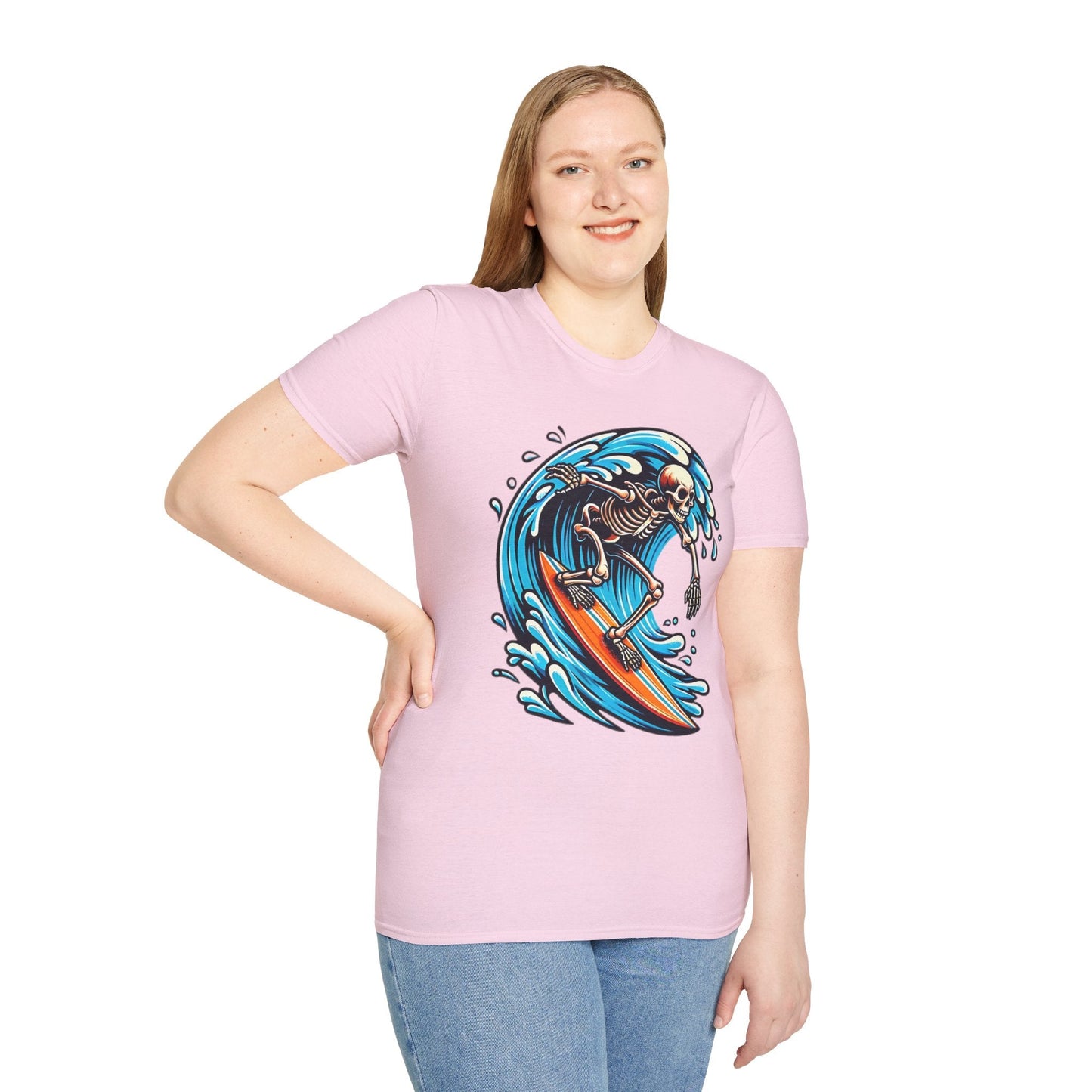 Skull Tee Shirt With Skeleton Art Design Unisex Gildan Softstyle 64000 Ring Spun Cotton Tee