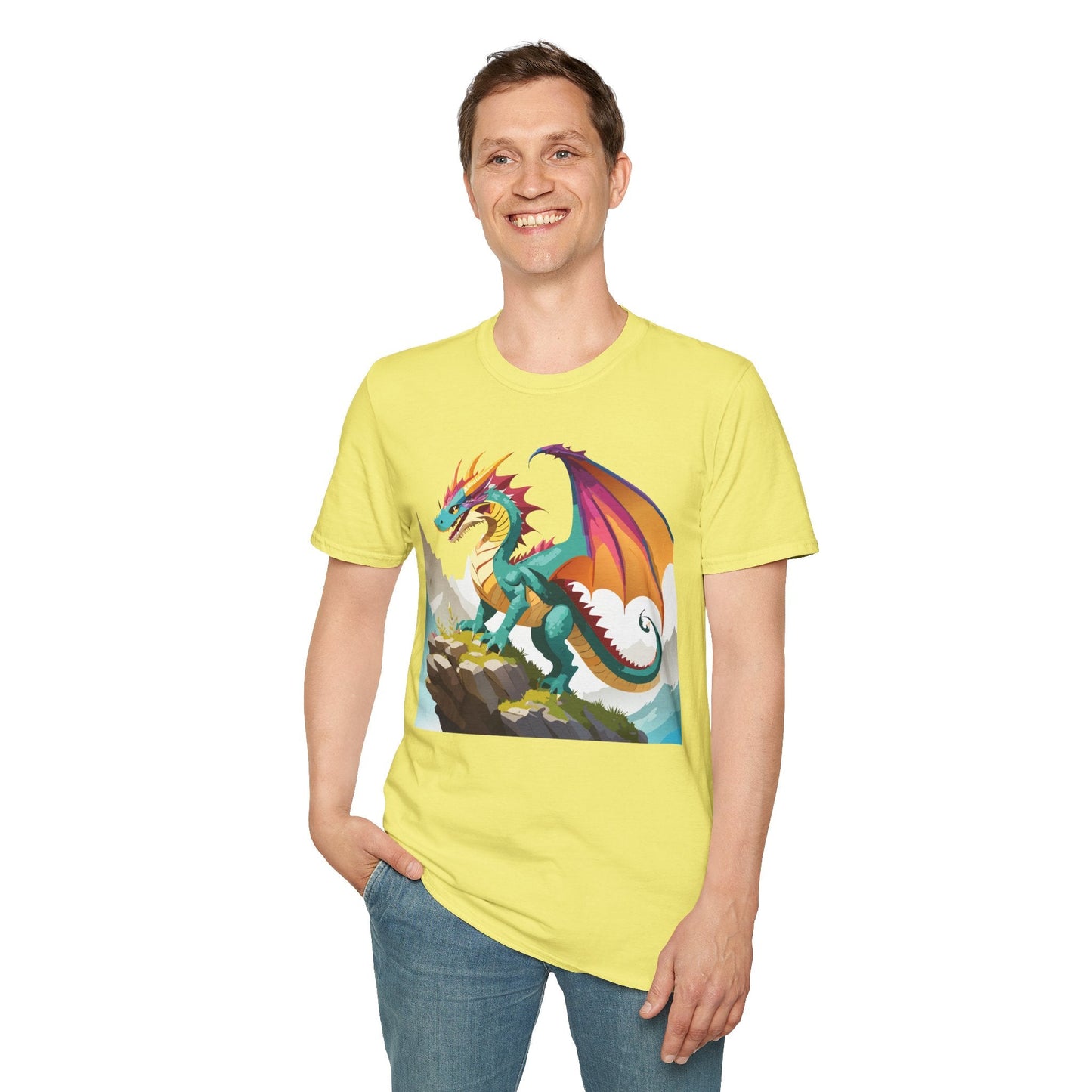 Dragon T Shirt Unisex Dragon Shirt With Animal Art Design Softstyle Cotton Tee Shirt