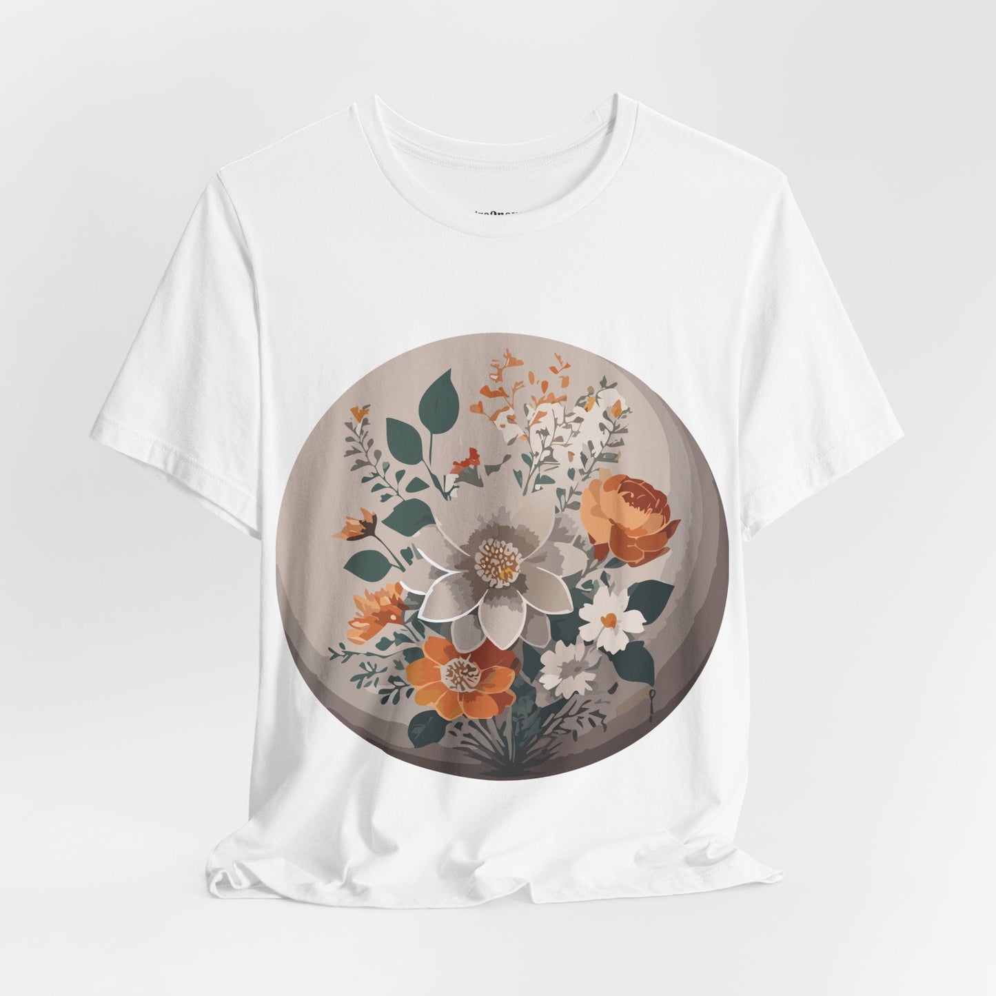 Retro2Nova Floral Shirt Unisex Short Sleeve Tee Lightweight Breathable Cotton Blend Jersey