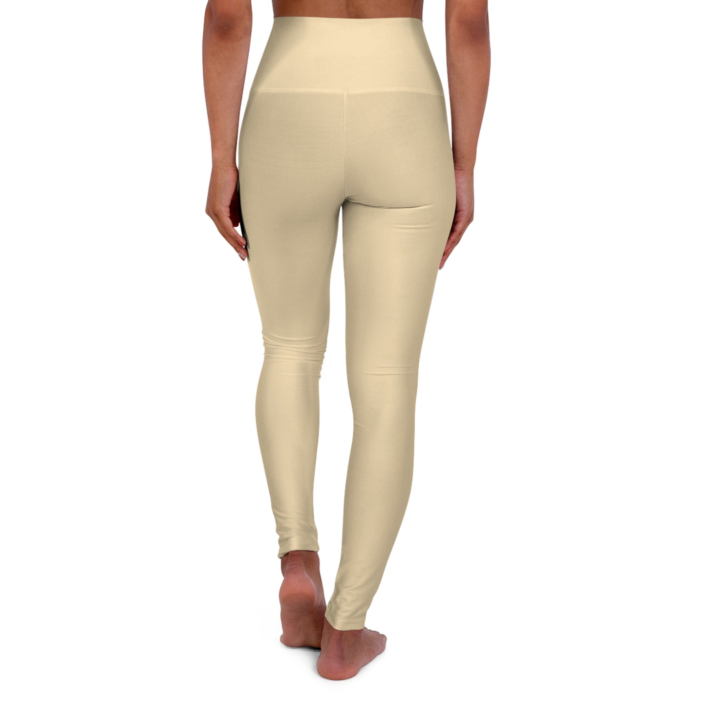 Wheat Cream Color High-Waist Yoga Leggings Women's Seamless Poly-Span Stretchy Pants XS-2XL