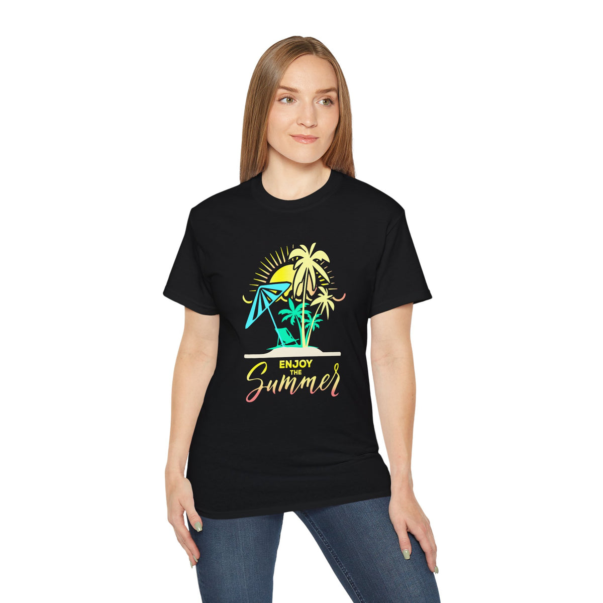 Enjoy the Summer palm trees surfboard tee | Summer T-Shirt