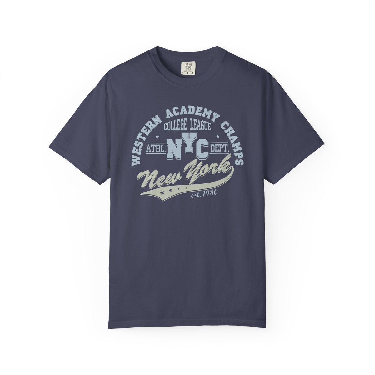 College League Graphic Western Academy Unisex Comfort Colors Garment-Dyed Heavyweight 100 Cotton Art Design T-Shirt w7
