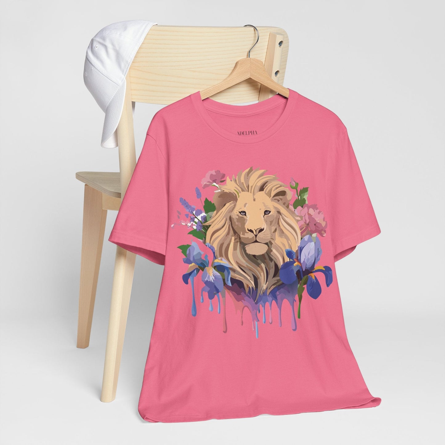 Adelpha Lion Shirt Unisex Graphic Tee Short Sleeve Vintage Style Lion Design Artwork