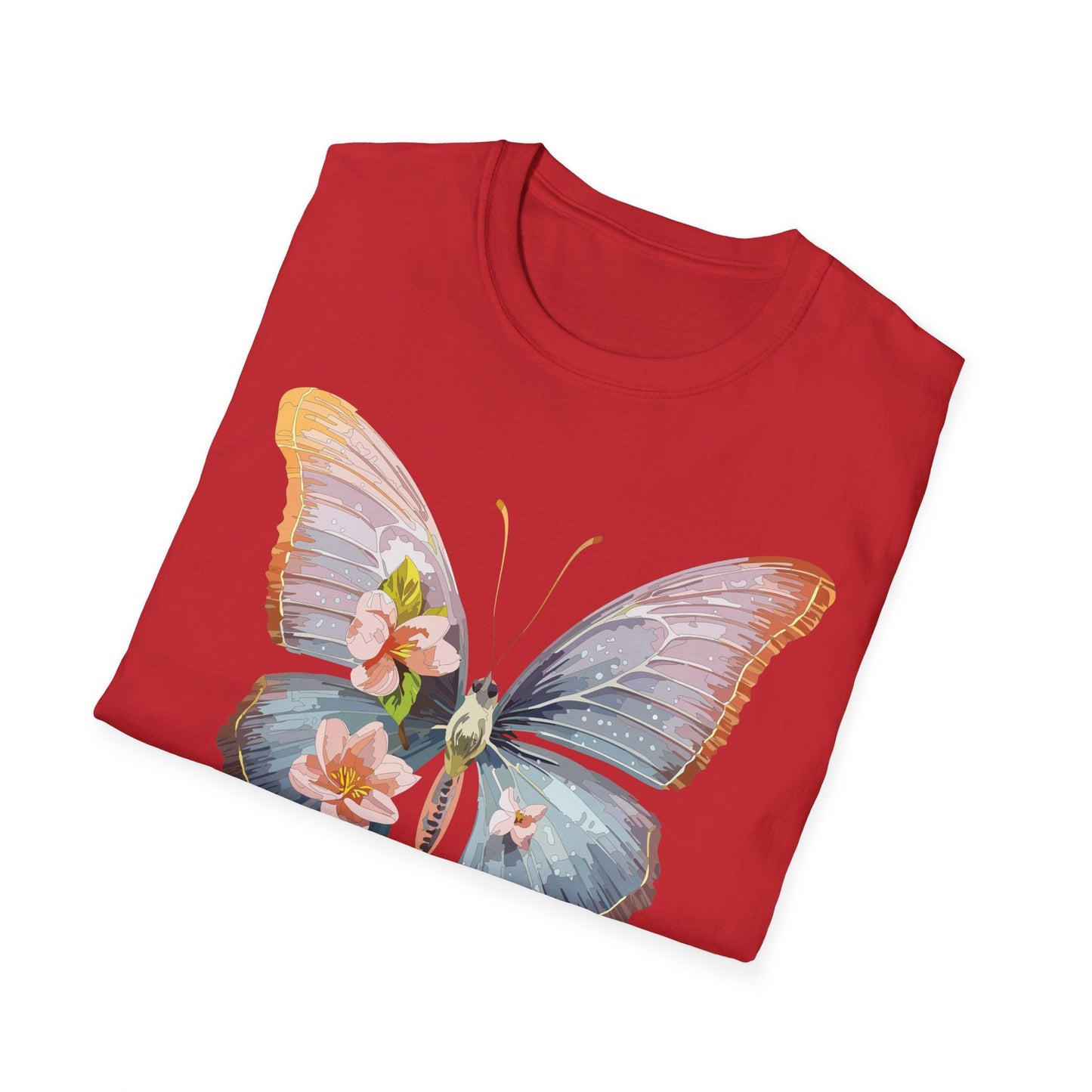Butterfly Print T Shirt For Men Women Unisex Monarch Design Softstyle Cotton Tee