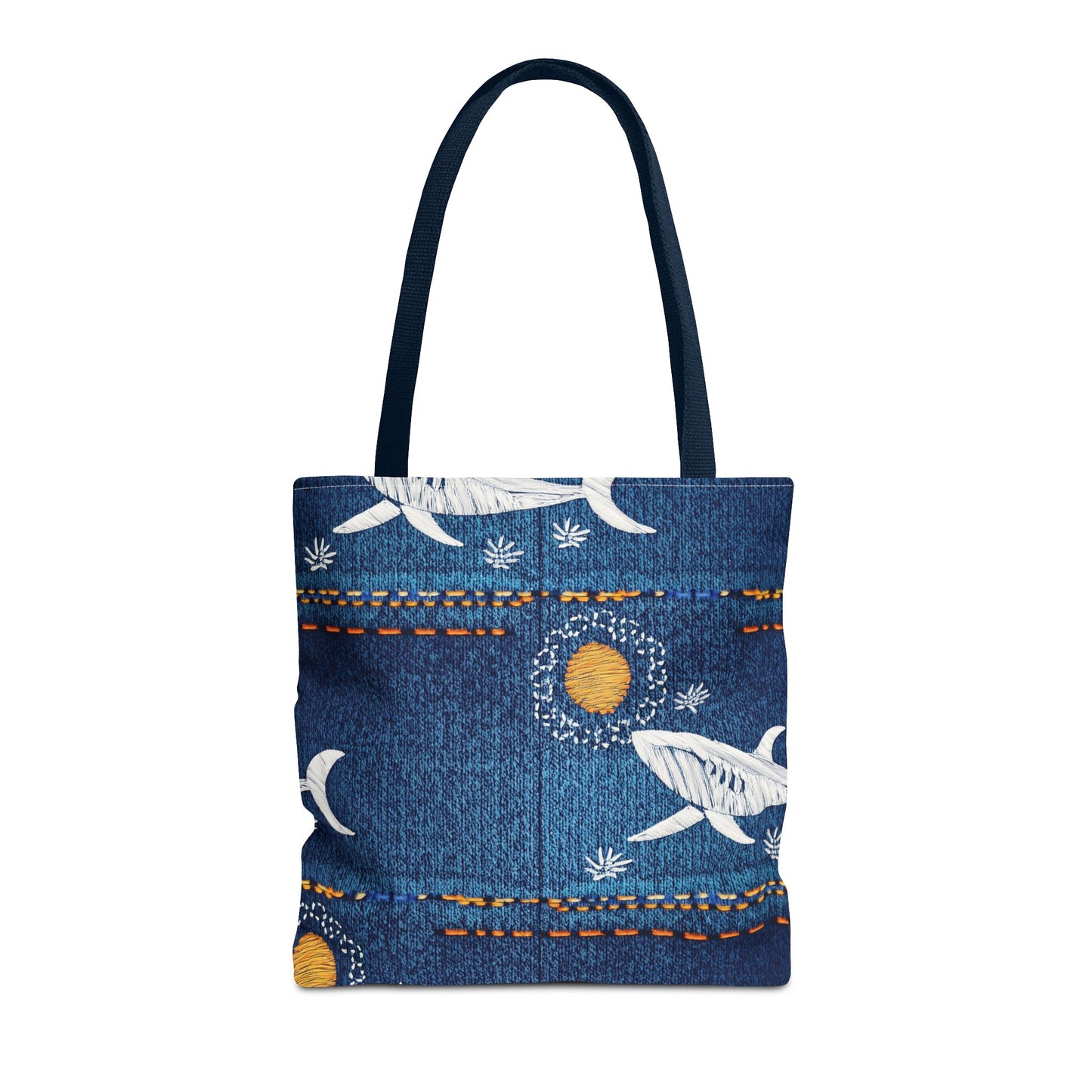 Denim Fabric Imitation Print Unisex Canvas Bag Poly Spun 3 Sizes Tote Bag 182-17