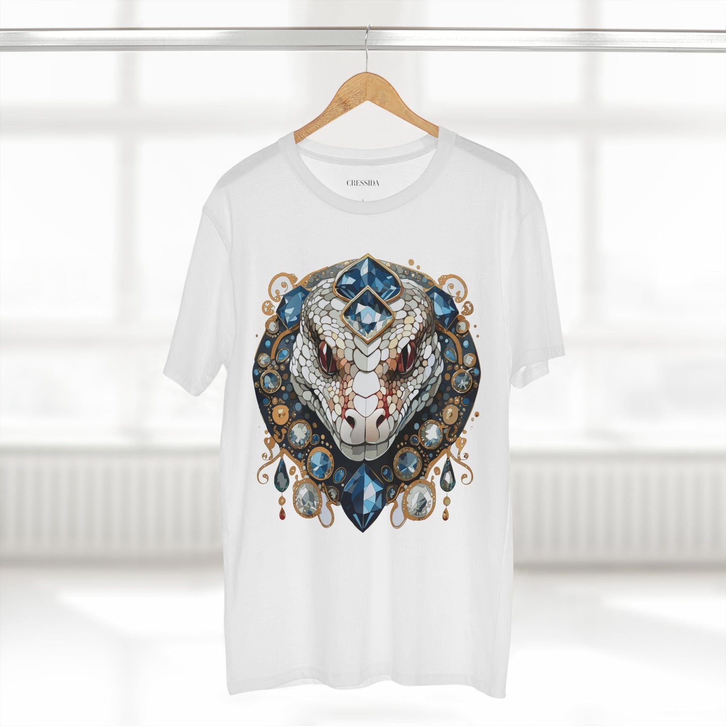 Snake Graphic Unisex 100 Cotton Tee With Unique Animal Golden Medallion Art Design 41