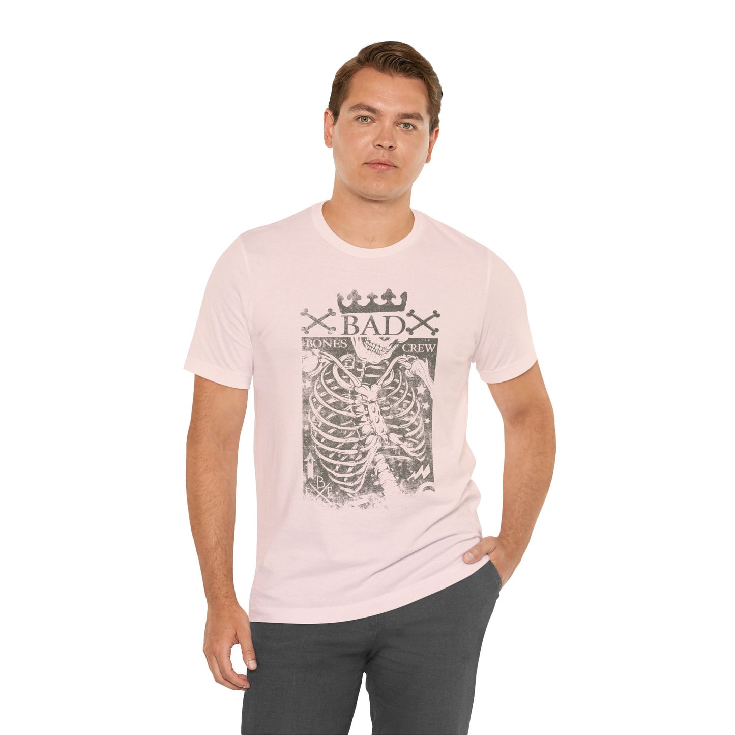 Skeleton Ribcage Tee Bones Crew Graphic Shirt A-10