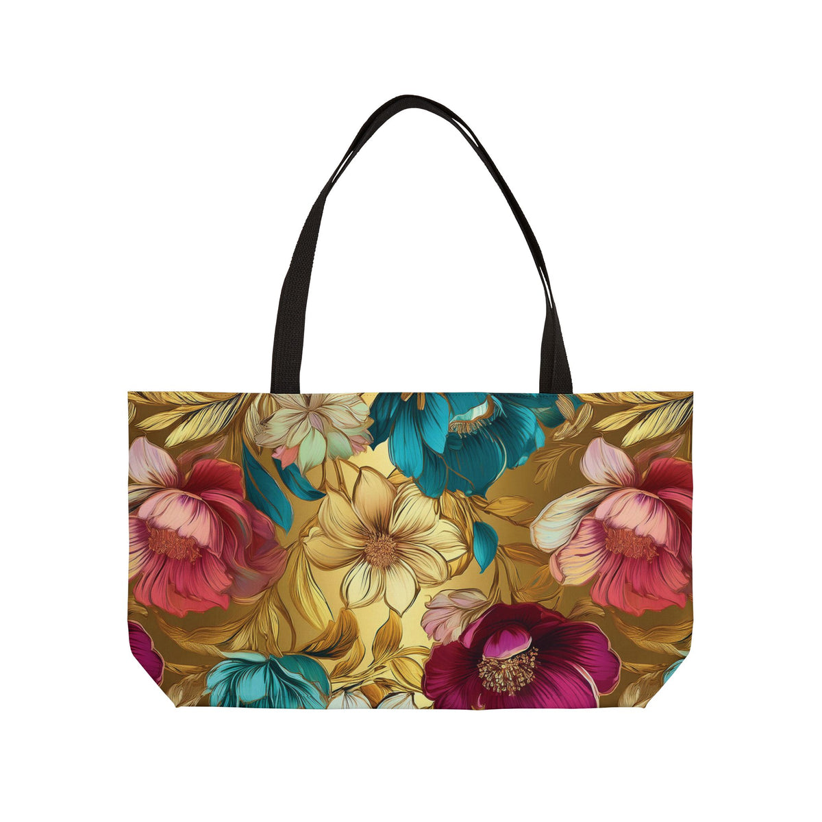 Floral Print Poly Canvas Weekender Bag 1