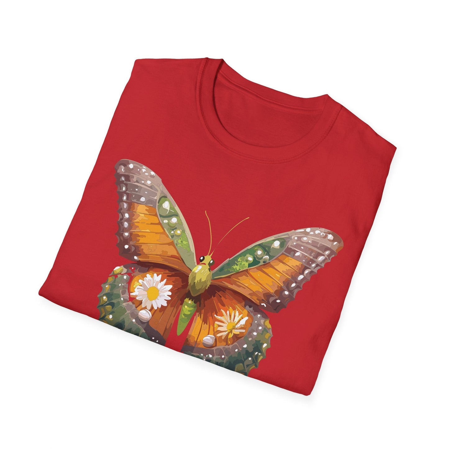 Butterfly T Shirt Unisex Monarch Shirt Gildan Softstyle 64000 100 Percent Ring Spun Cotton