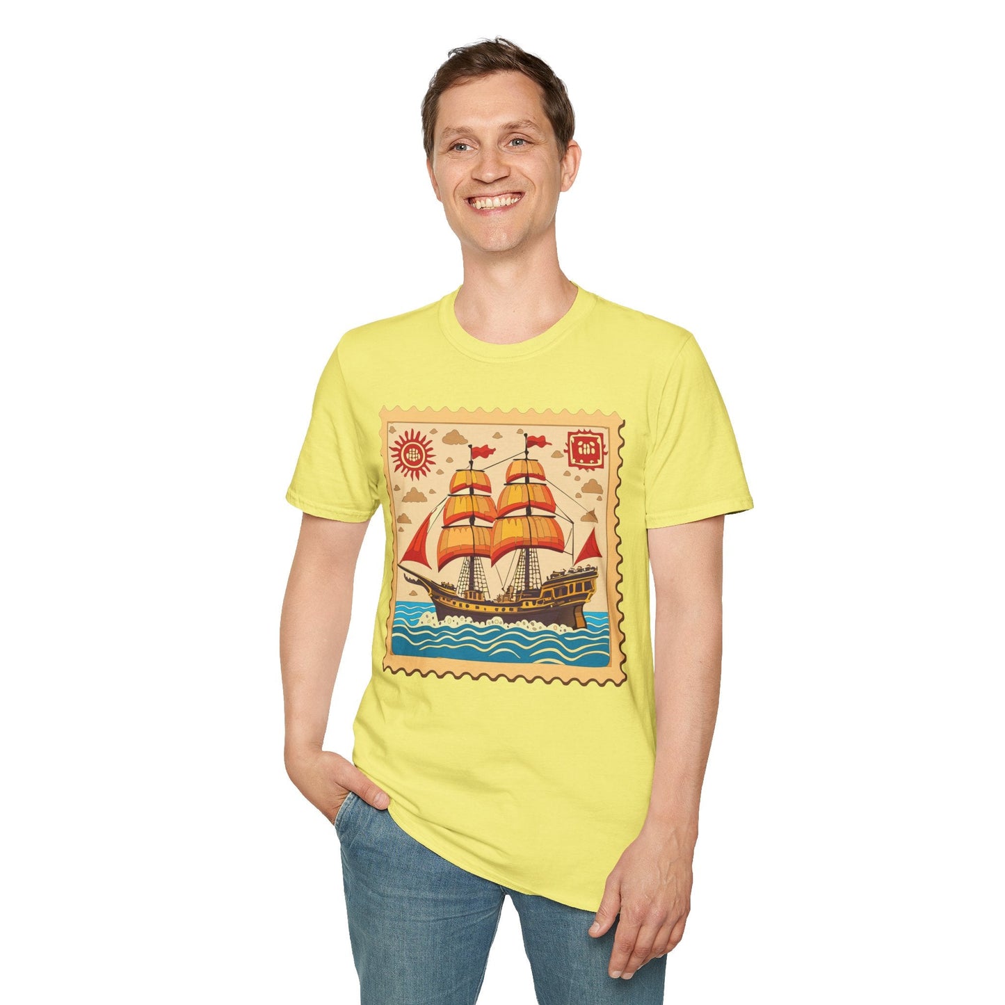 Ship T Shirts Frigate Vessel Tee Unisex Softstyle Gildan 64000 100 Percent Ring Spun Cotton
