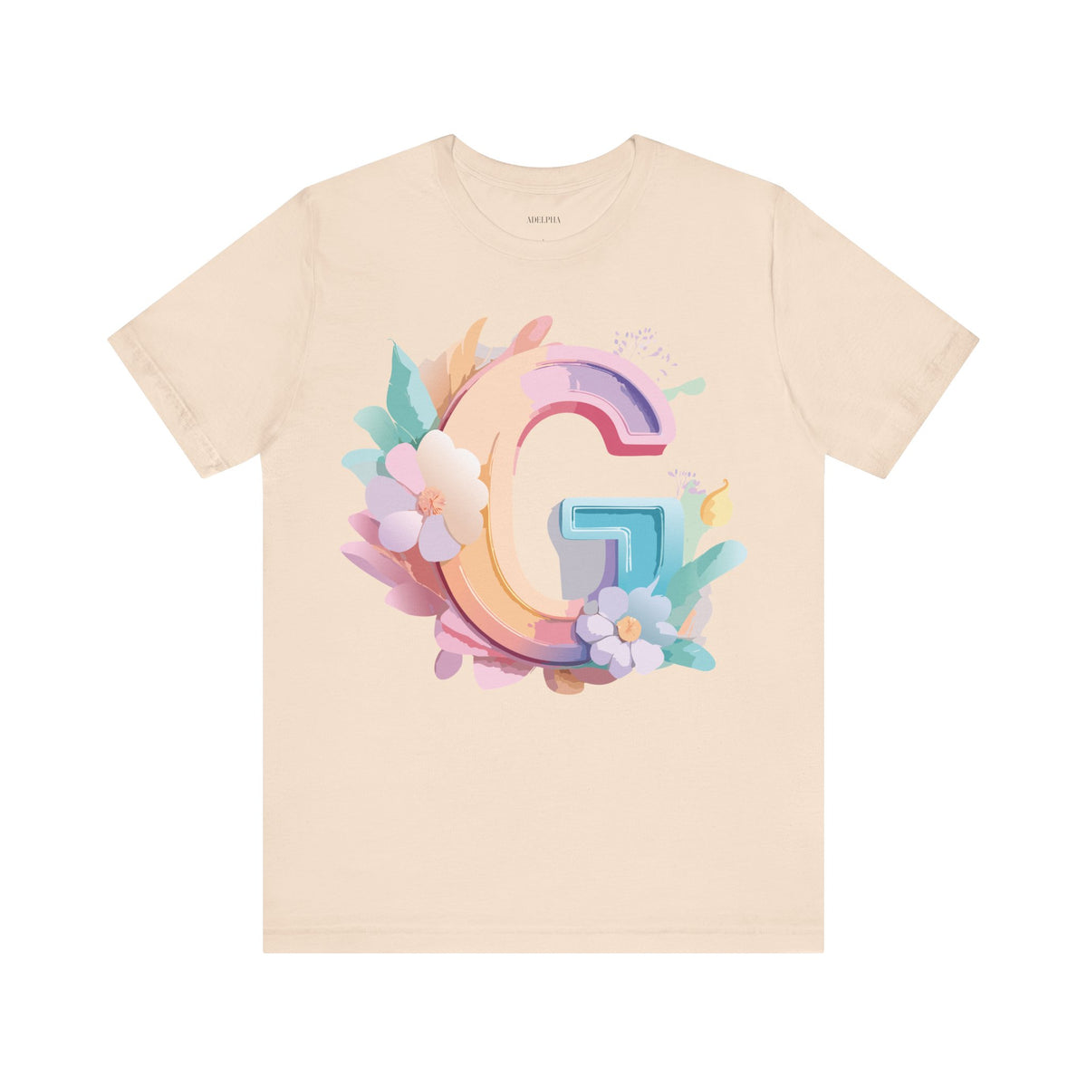 Letter G Graphic Unisex Cotton Bella+Canvas Tee with Art Letter Design