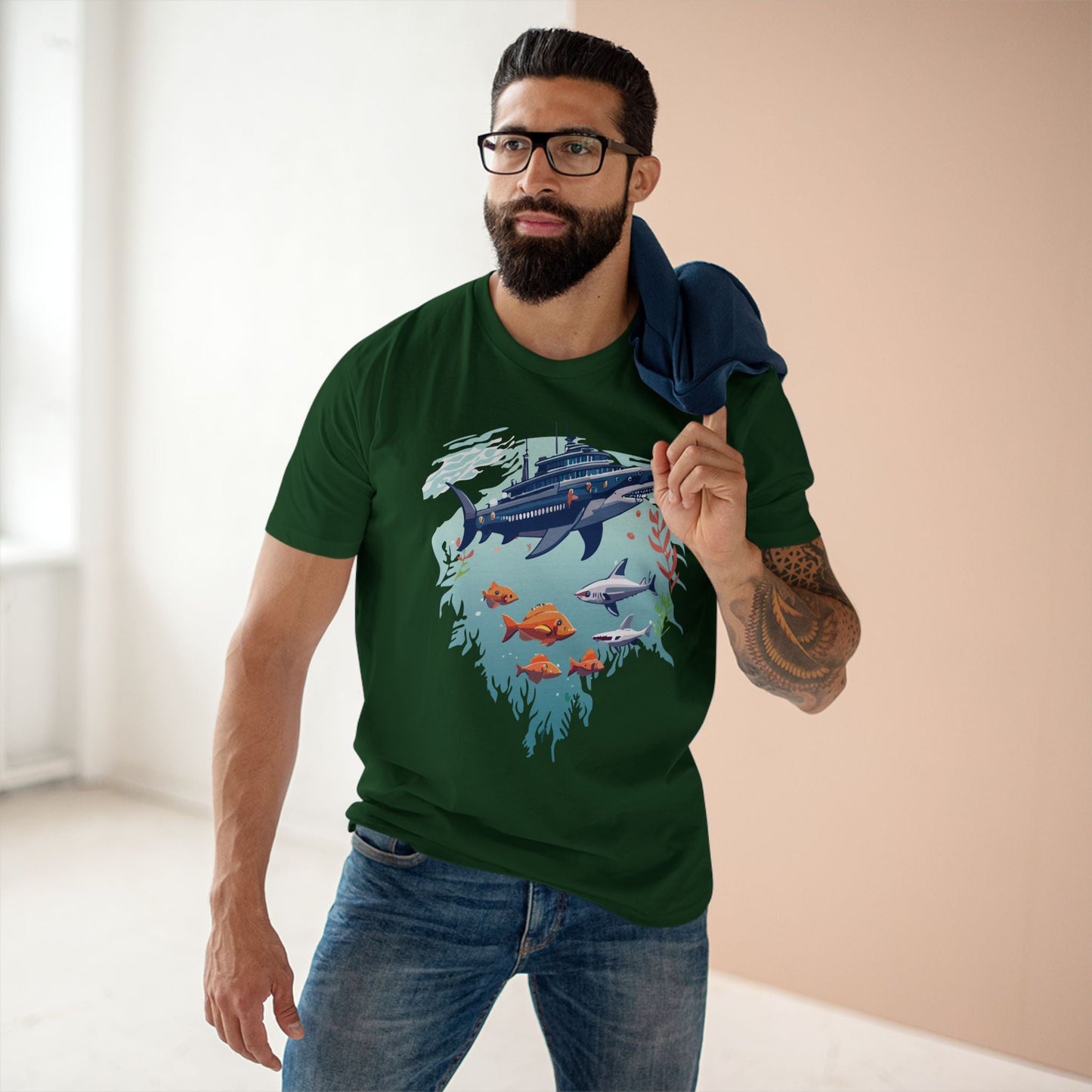 Ocean Pacific Shirt Unisex Premium Cotton Art Tee Original Art Design Retro2Nova Ocean Collection