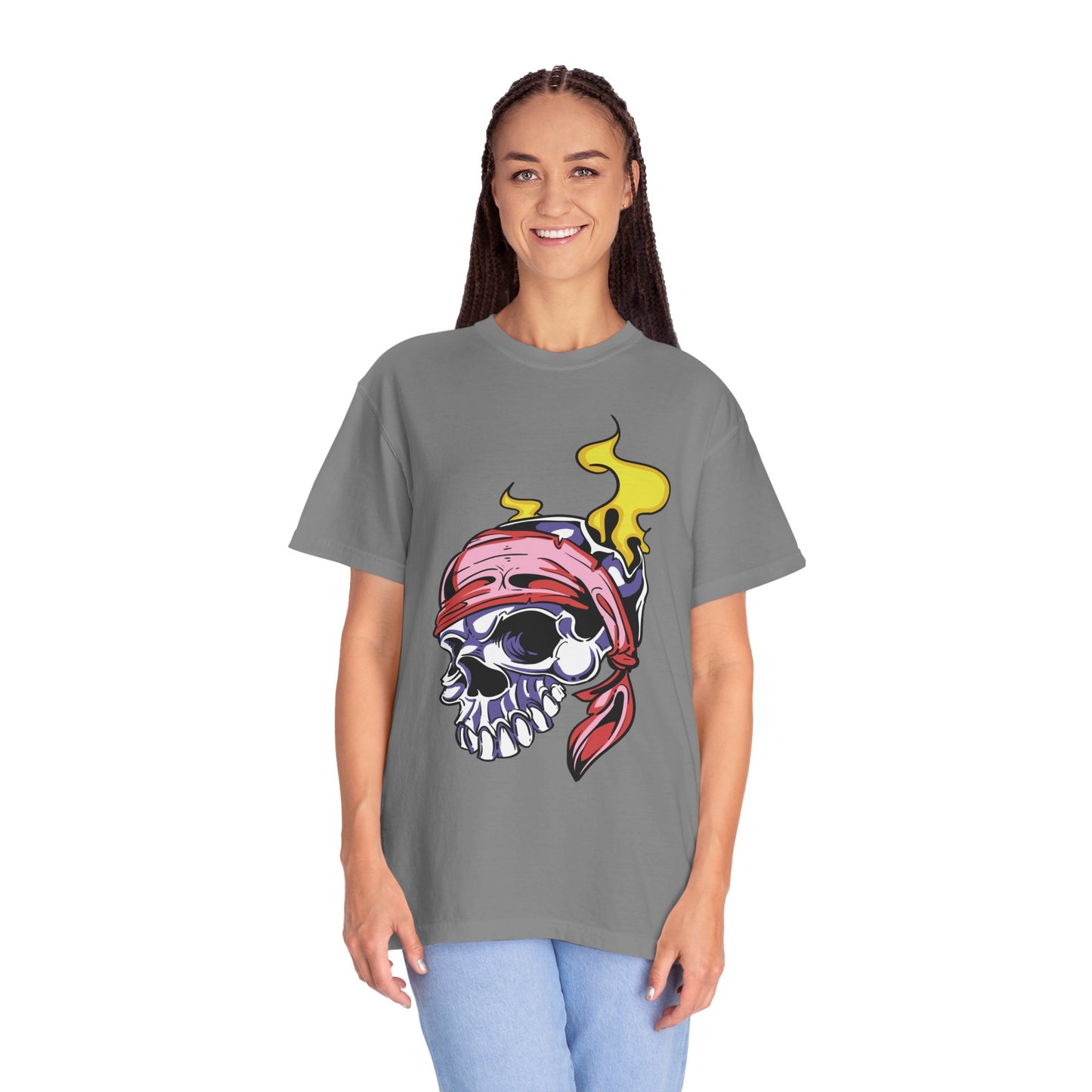 Unisex Cotton Tee Shirt with Skull