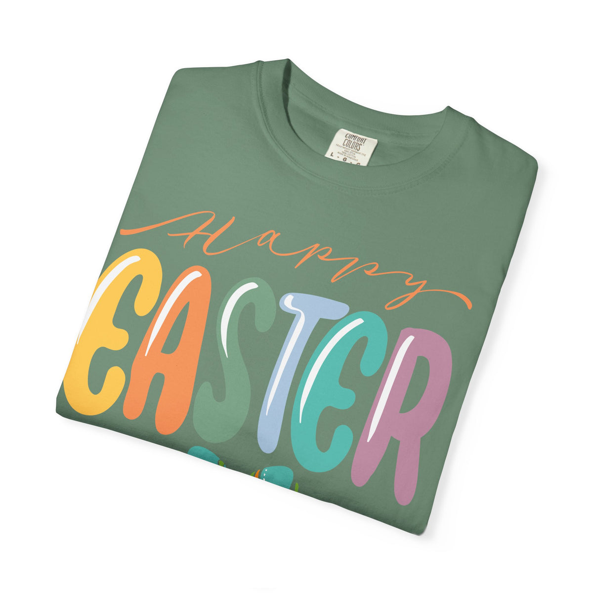 Happy Easter T-Shirt, Tee Shirt with Easter Signature, T Shirt with Easter Prints, Tee Shirt with Easter Design