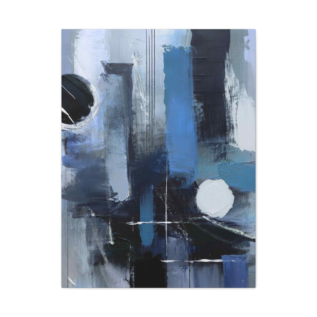Blue Abstract Painting Print Canvas 20x24,20x30,24x30, 24x32,24x36,30x40, 32x48,36x48,40x60 Pine-Wood Inner Frame ABS-25