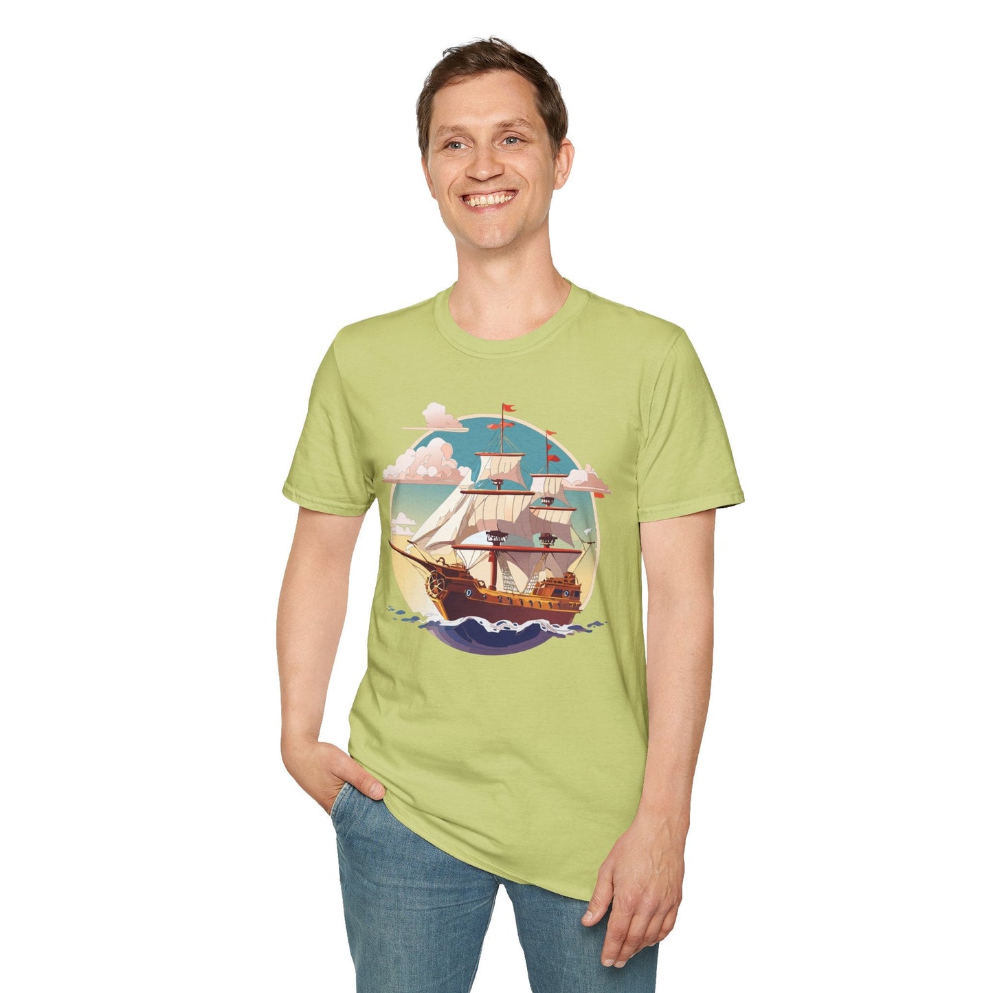 Unisex Ship T Shirts Frigate Vessel Tee Shirt Gildan Softstyle 64000 Cotton Comfort Premium Tee