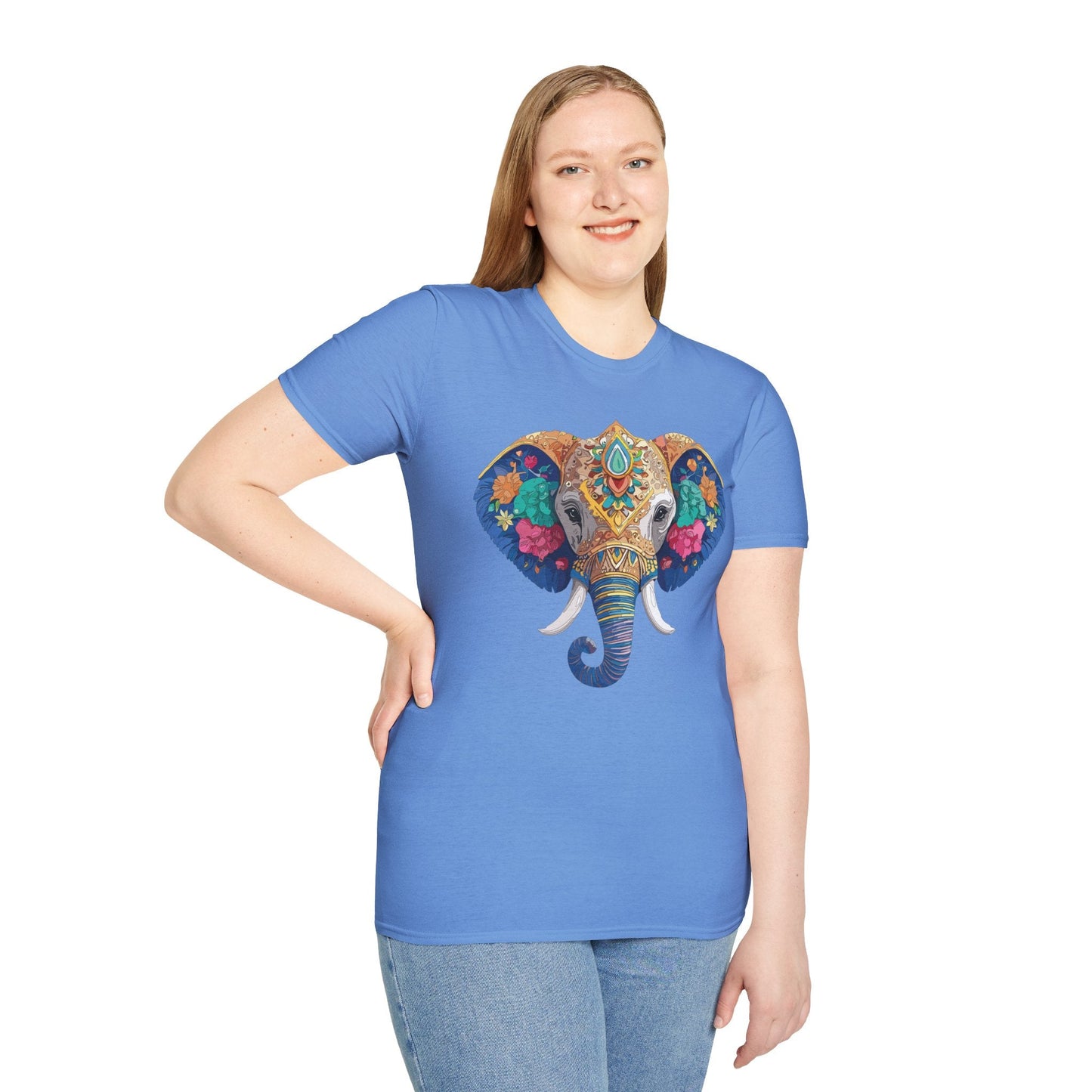Elephant T Shirt Unisex Gildan Softstyle 64000 100 Percent Cotton Graphic Animal Tee