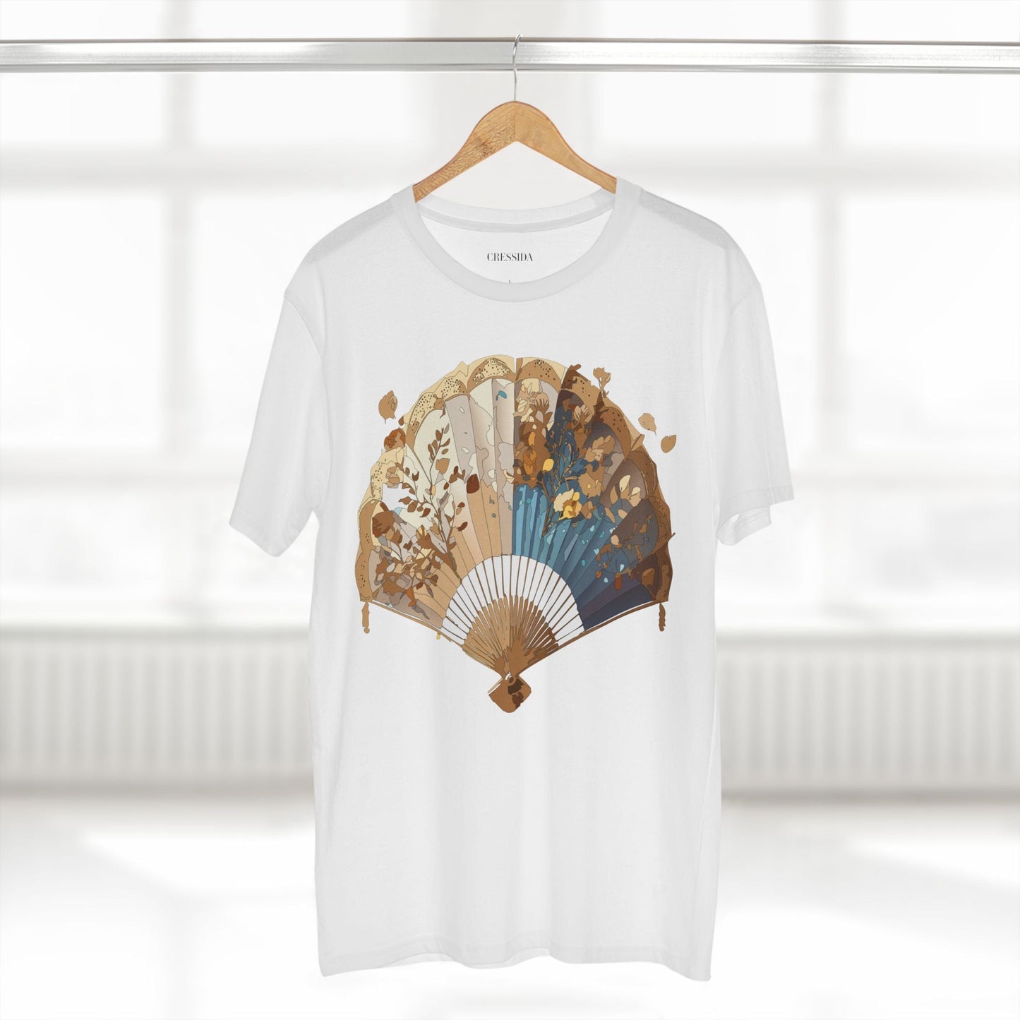 Antique Fan Graphic Design T-Shirt Unisex 100 Cotton Floral Carnival Artwork Tee 3