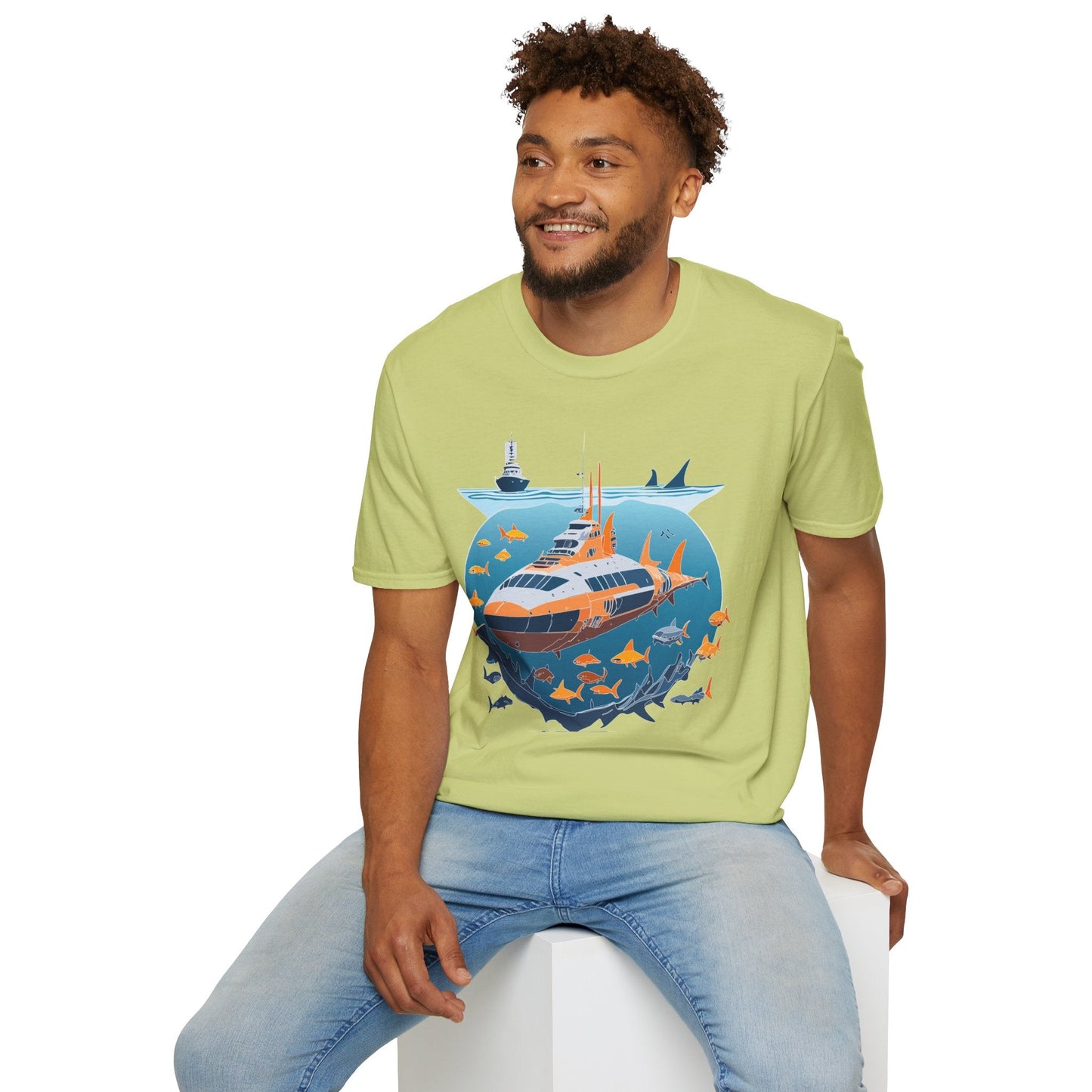 Ocean Tee Shirt Unisex Short Sleeve Gildan Softstyle 64000 Premium Comfort Ocean Artwork