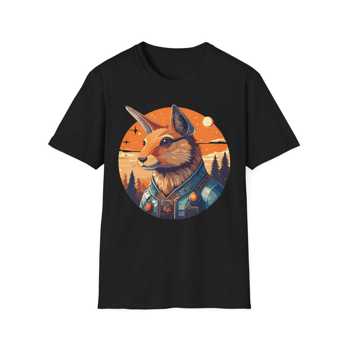 Fox Portrait T-Shirt | Sunset Wilderness Illustration