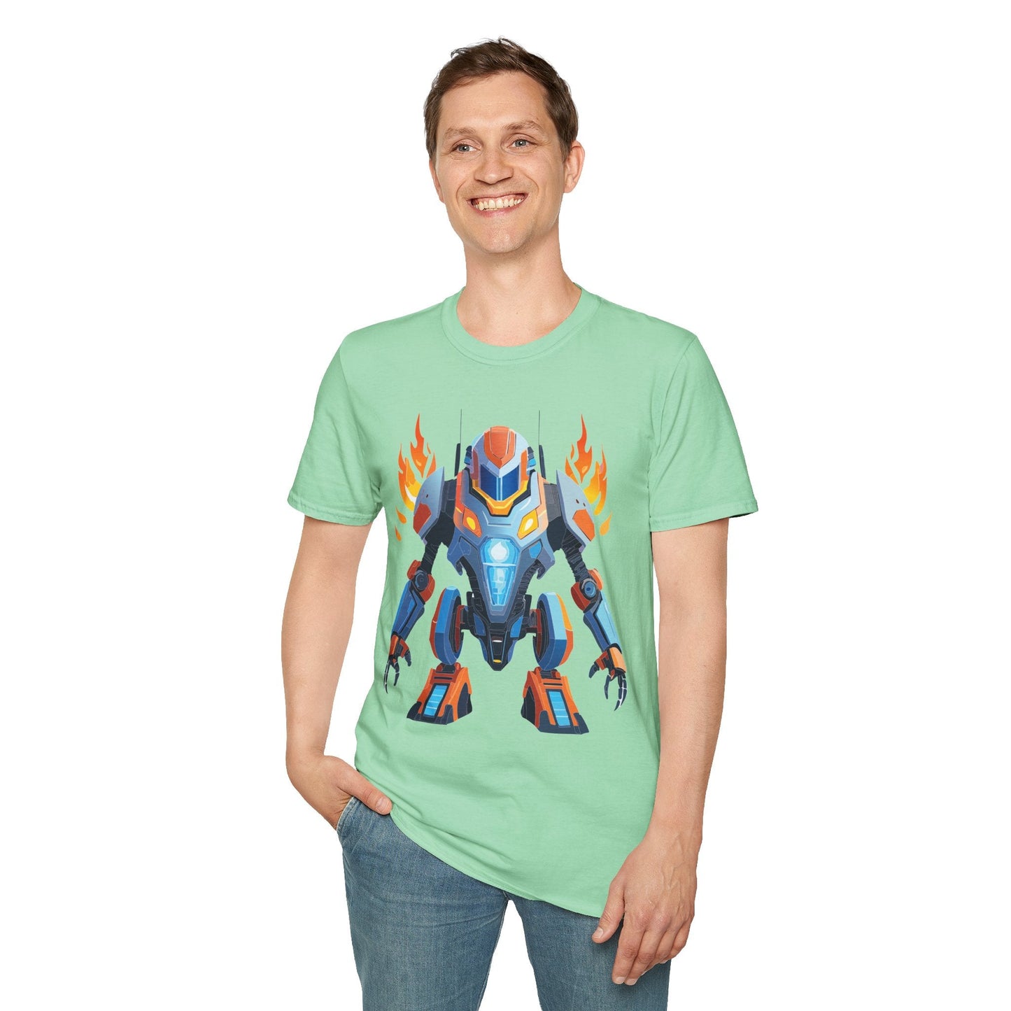 Cyborg Tee Unisex Robot Shirt Terminator Shirt Art Design Gildan Softstyle 64000 Cotton Tee