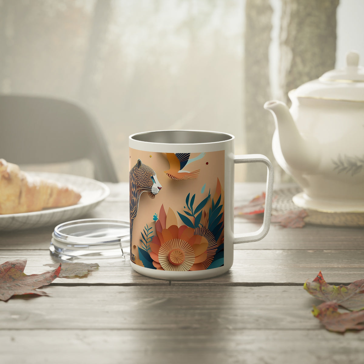 35 Art Design Insulated Coffee Mug Clear Lid 10oz Insulated Coffee Mug 10oz