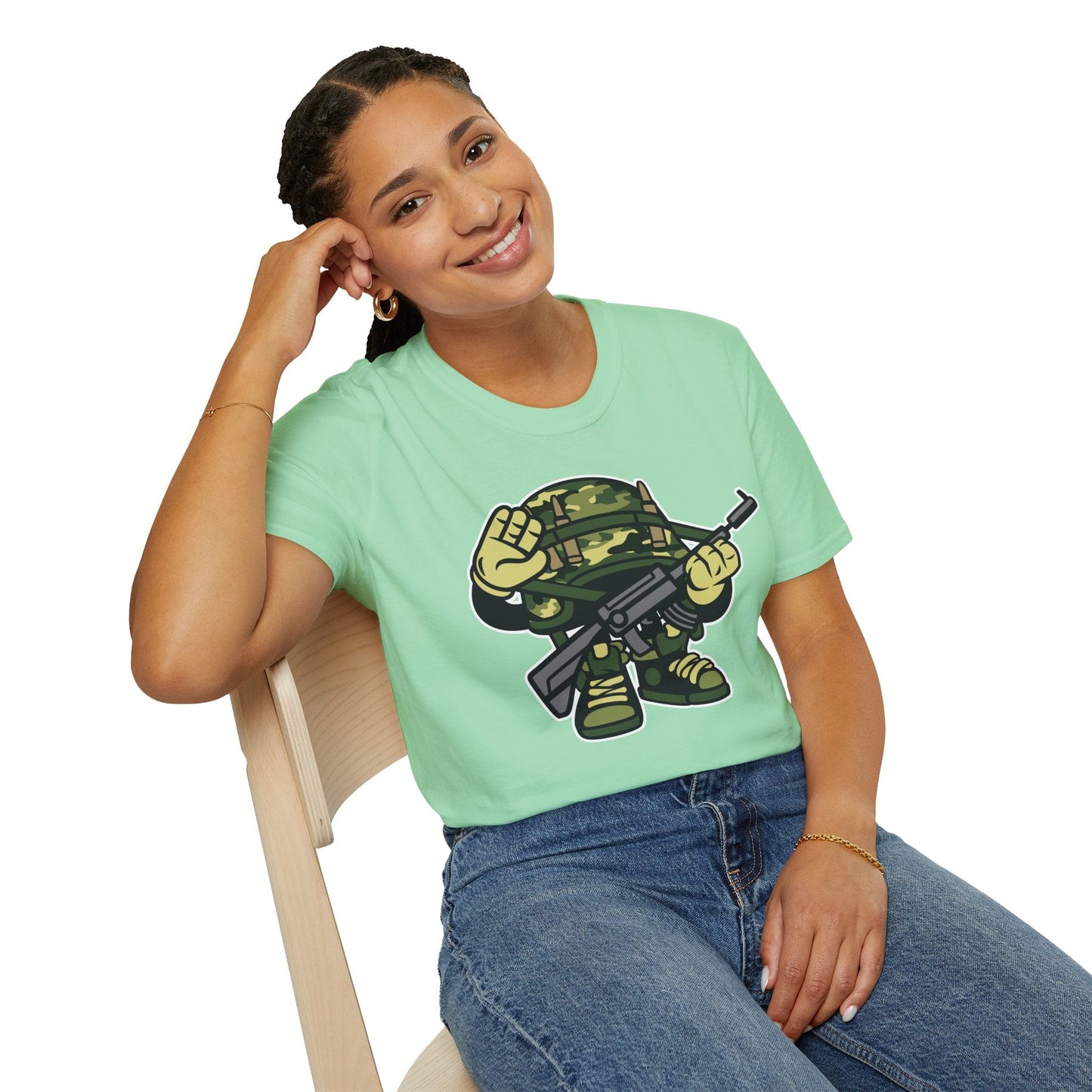 Cartoon T Shirt Animation Tee Funny Art Design Unisex Softstyle 64000 Lightweight Cotton Tee