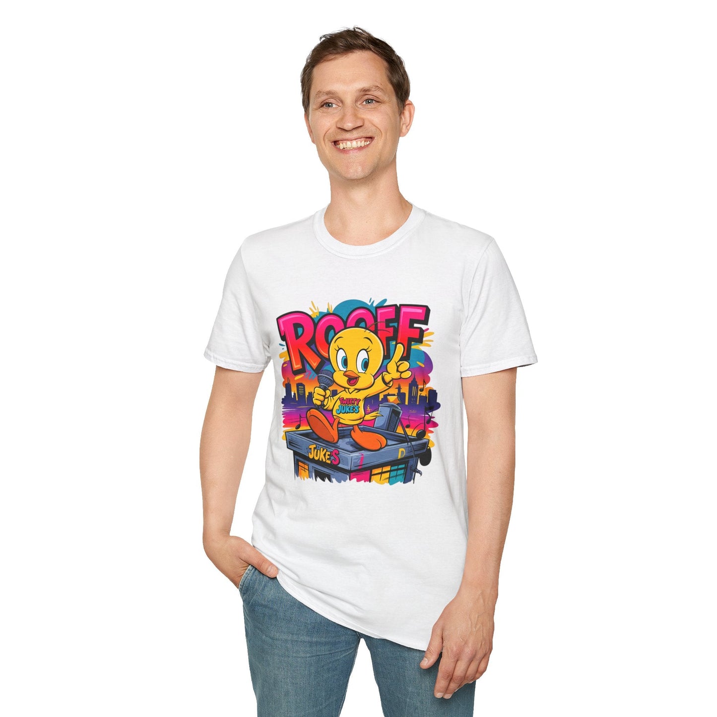 Unisex Cartoon T Shirt With Animation Funny Animals Tee Softstyle Gildan 64000 Cotton