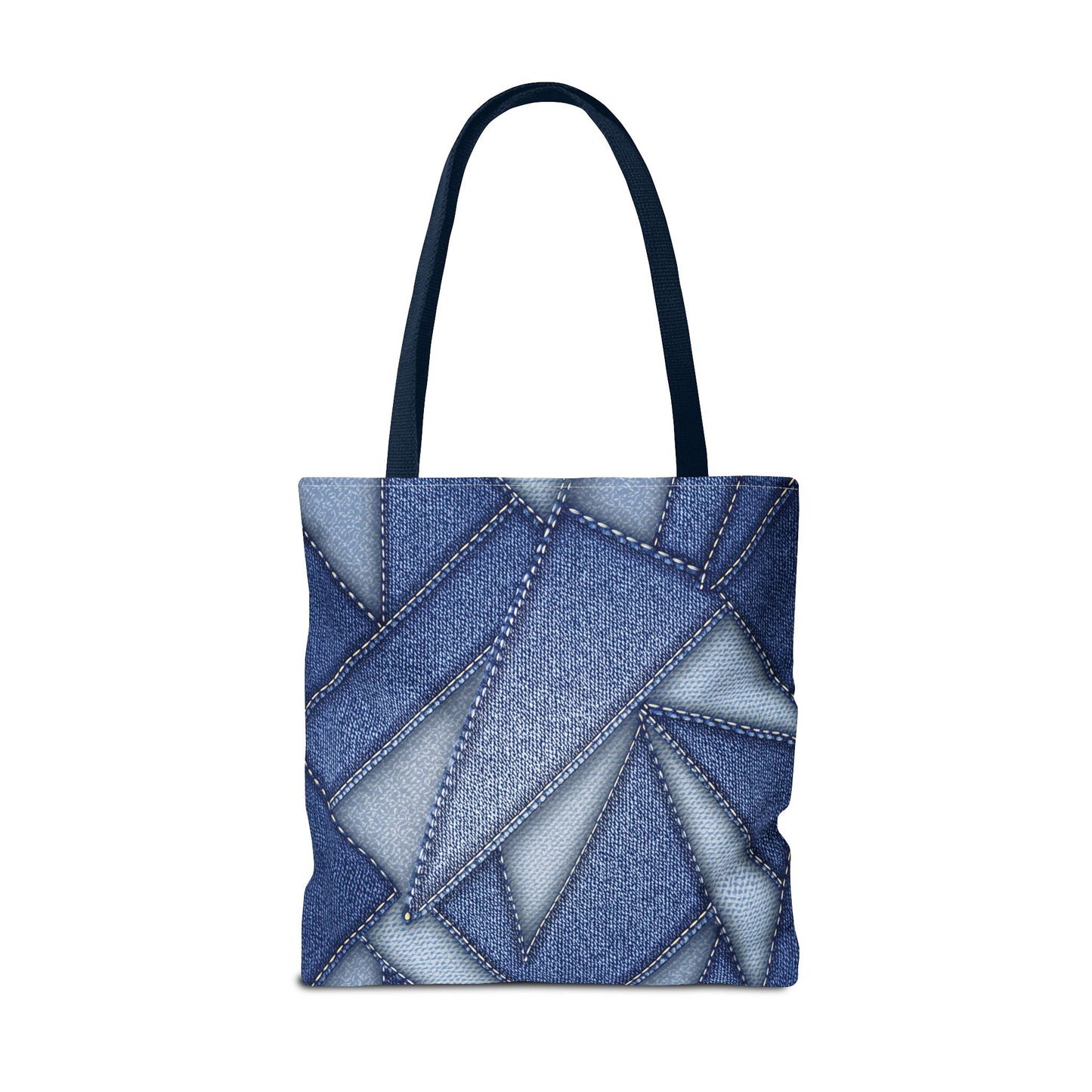 Denim Fabric Imitation Print Unisex Canvas Bag Poly Spun 3 Sizes Tote Bag 111