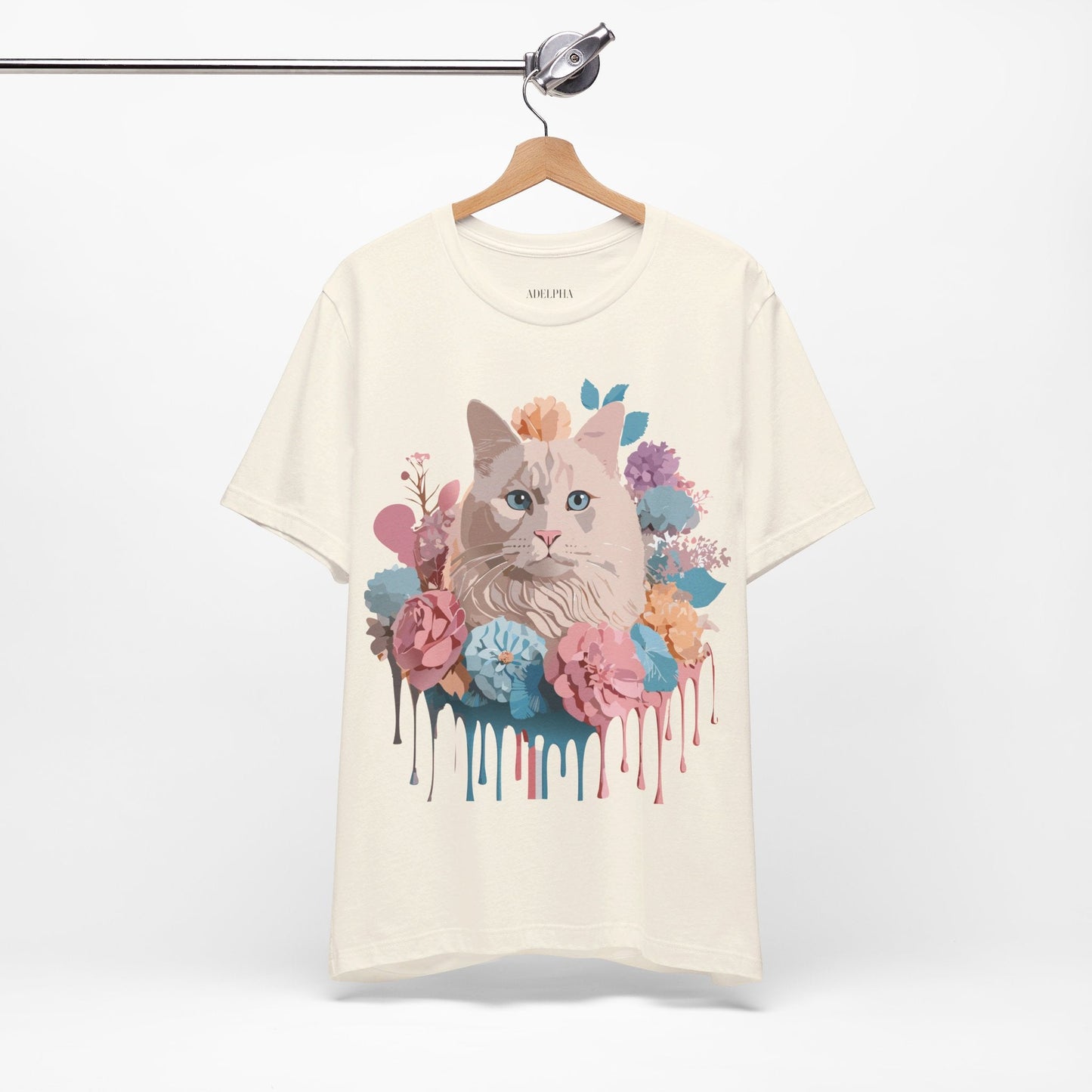 Cat Graphic Tee Unisex Short Sleeve Shirt With Vintage Art Adelpha