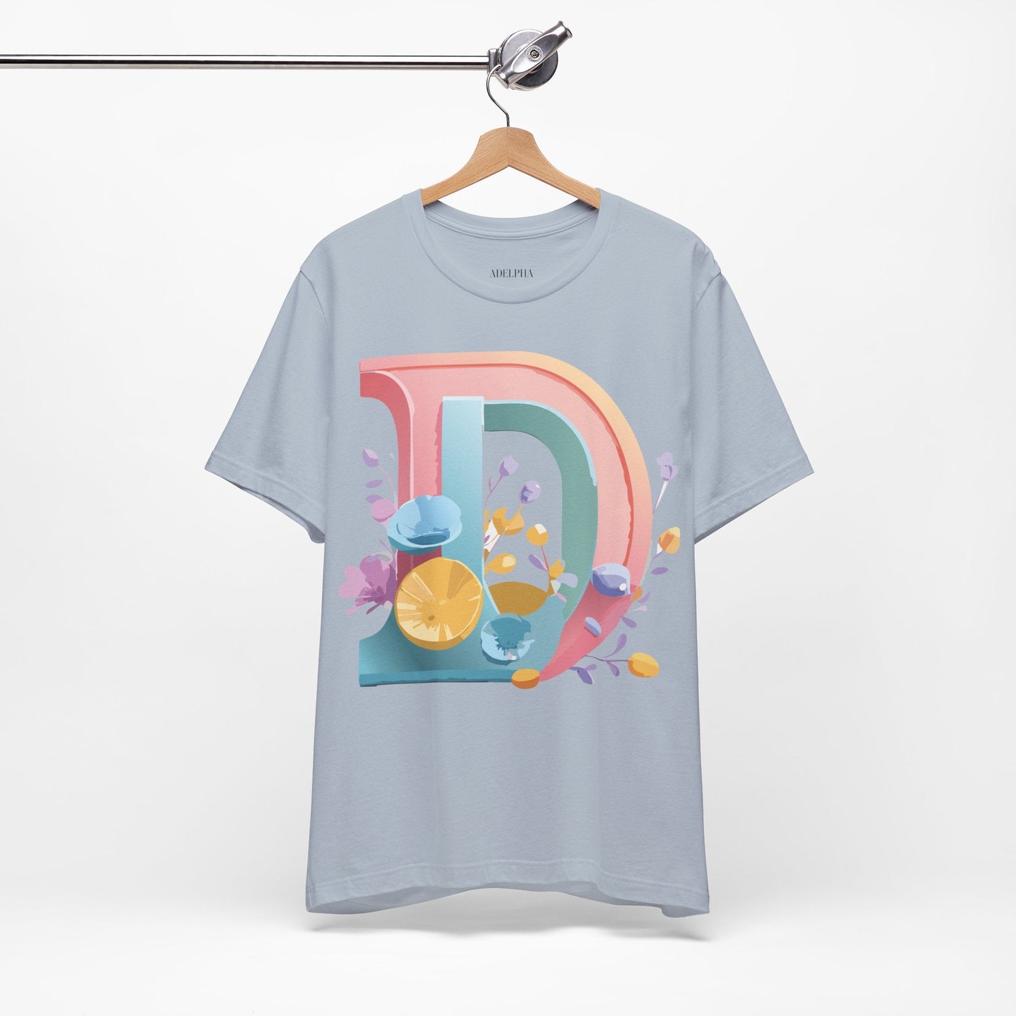 Adelpha Letter D Shirt Unisex Graphic Tee Short Sleeve Vintage Inspired Art Design