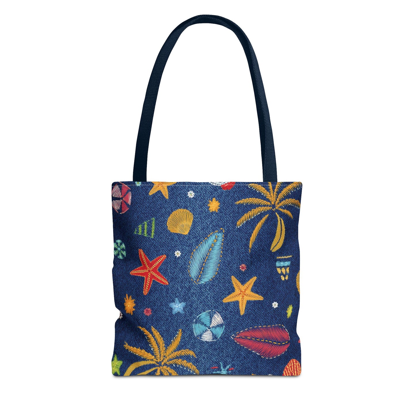 Denim Fabric Imitation Print Unisex Canvas Bag Poly Spun 3 Sizes Tote Bag 182-12