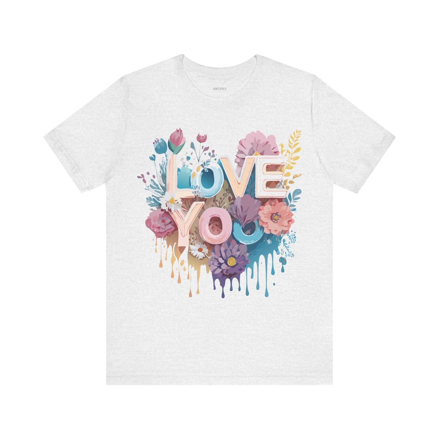 Valentine Day Graphic Unisex 100 Cotton Vintage Artwork with Love and Flower Design Tee 37