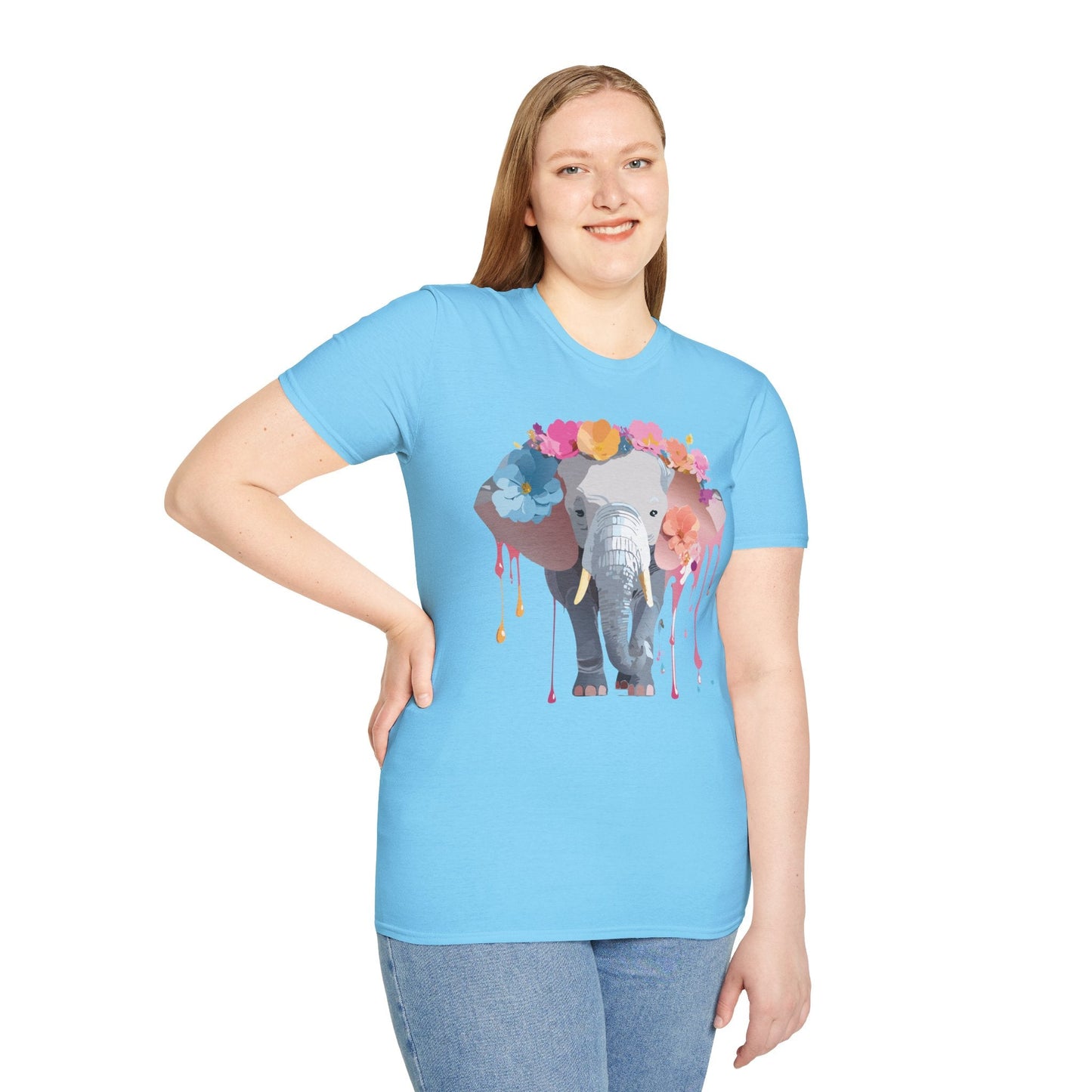 Elephant T Shirt Unisex Softstyle Gildan 64000 Elephant On T Shirt Animation Animals Tee