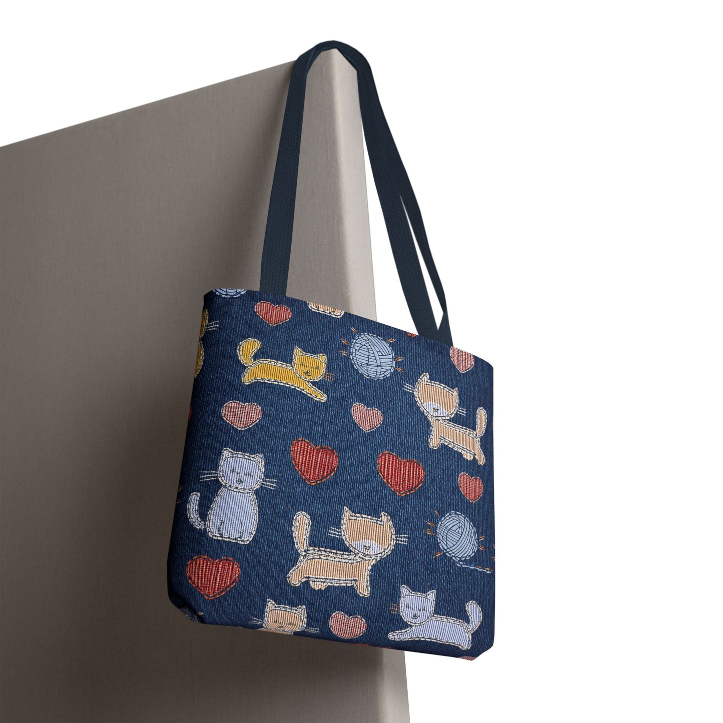 Love Day Graphic Design Denim Fabric Imitation Print Unisex Canvas Bag POLY 3 Sizes Tote Bag 201-8