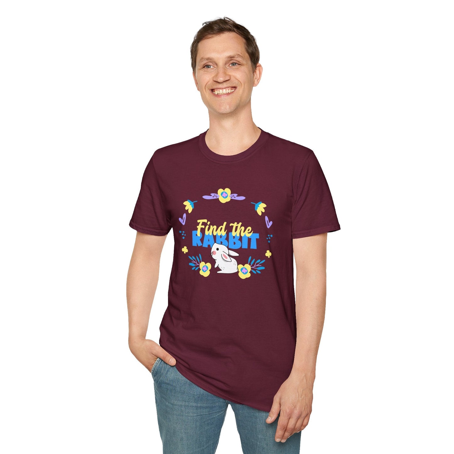 Easter Bunny T Shirt Unisex Gildan Softstyle 64000 Breathable Cotton Easter Design
