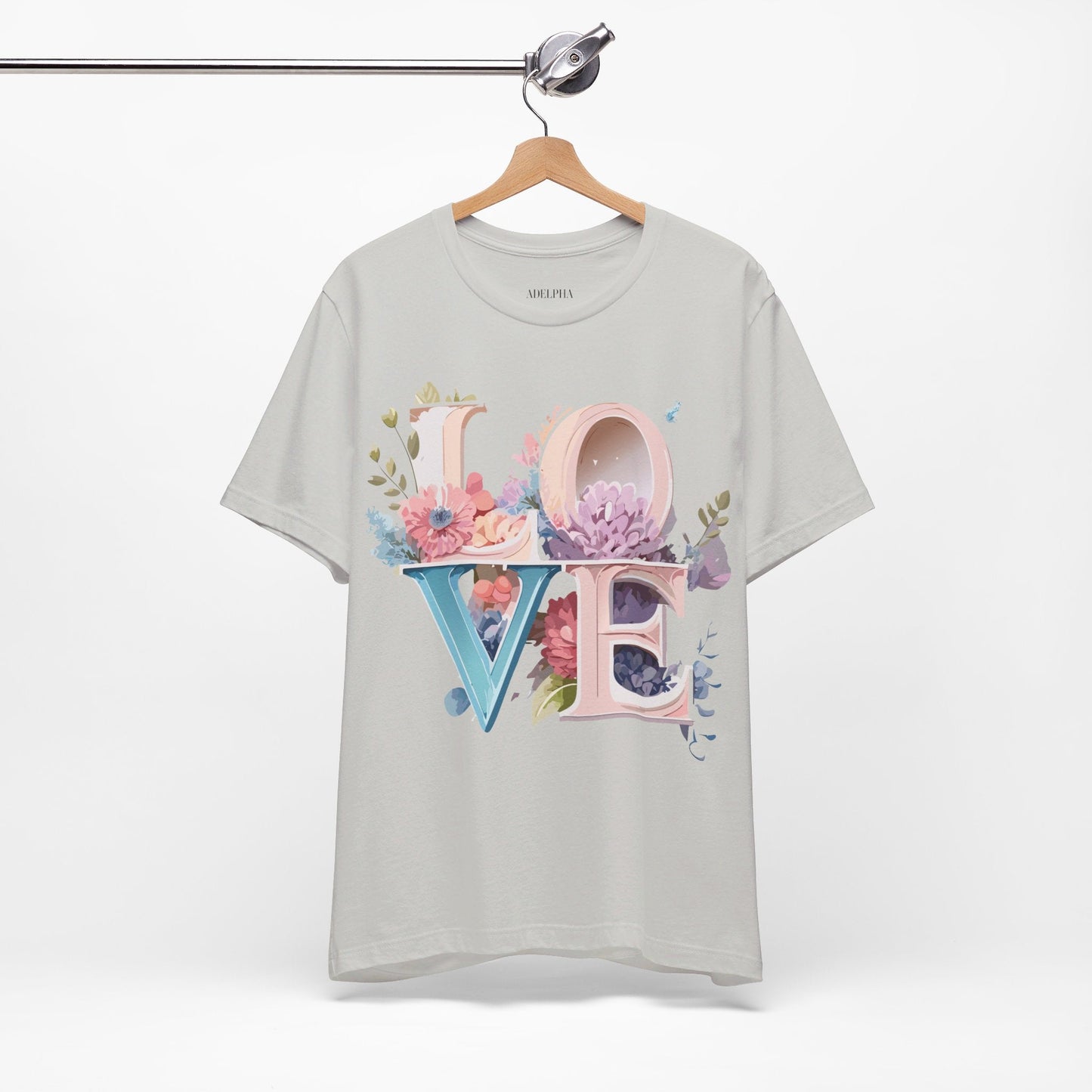 Valentine Day Graphic Unisex 100 Cotton Vintage Artwork with Love and Flower Design Tee 43