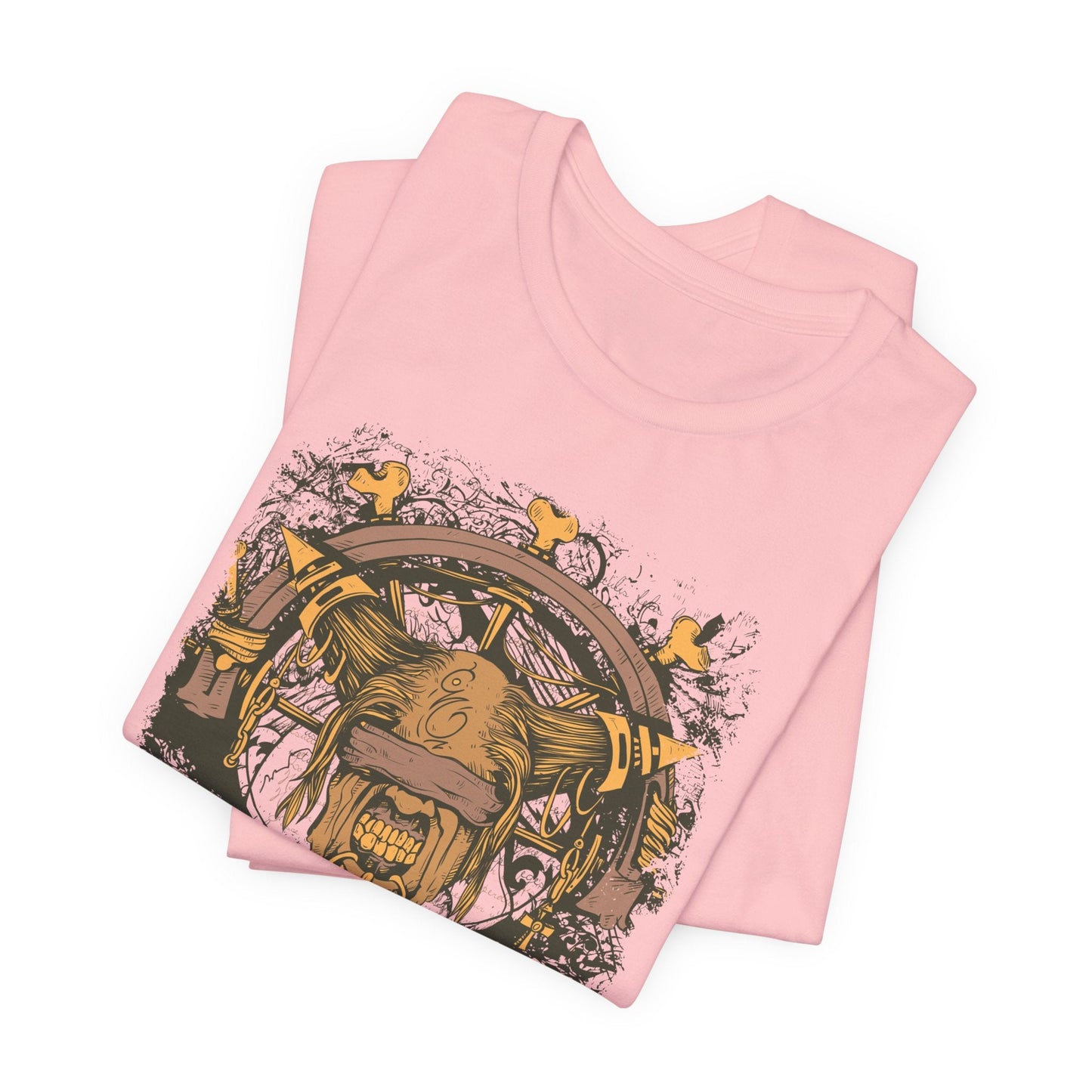 Skull Nordic Warrior Graphic Unisex Cotton T-Shirt r12