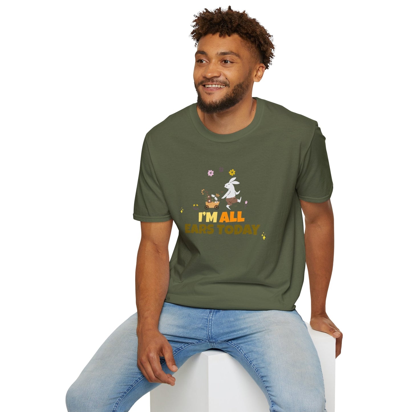 Easter Bunny T Shirt Unisex Gildan Softstyle Tee 100 Percent Ring Spun Cotton Easter Design