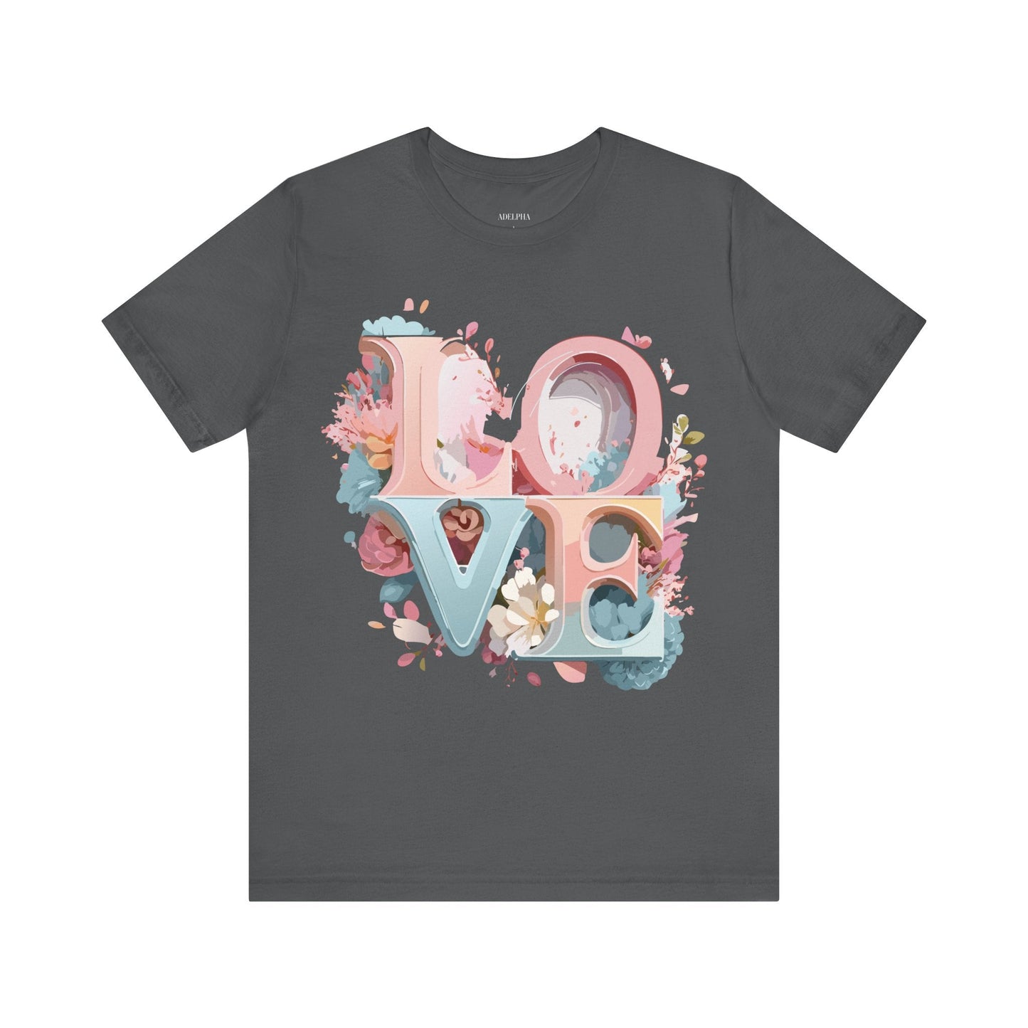 Valentine Day Graphic Unisex 100 Cotton Vintage Artwork with Love and Flower Design Tee 46