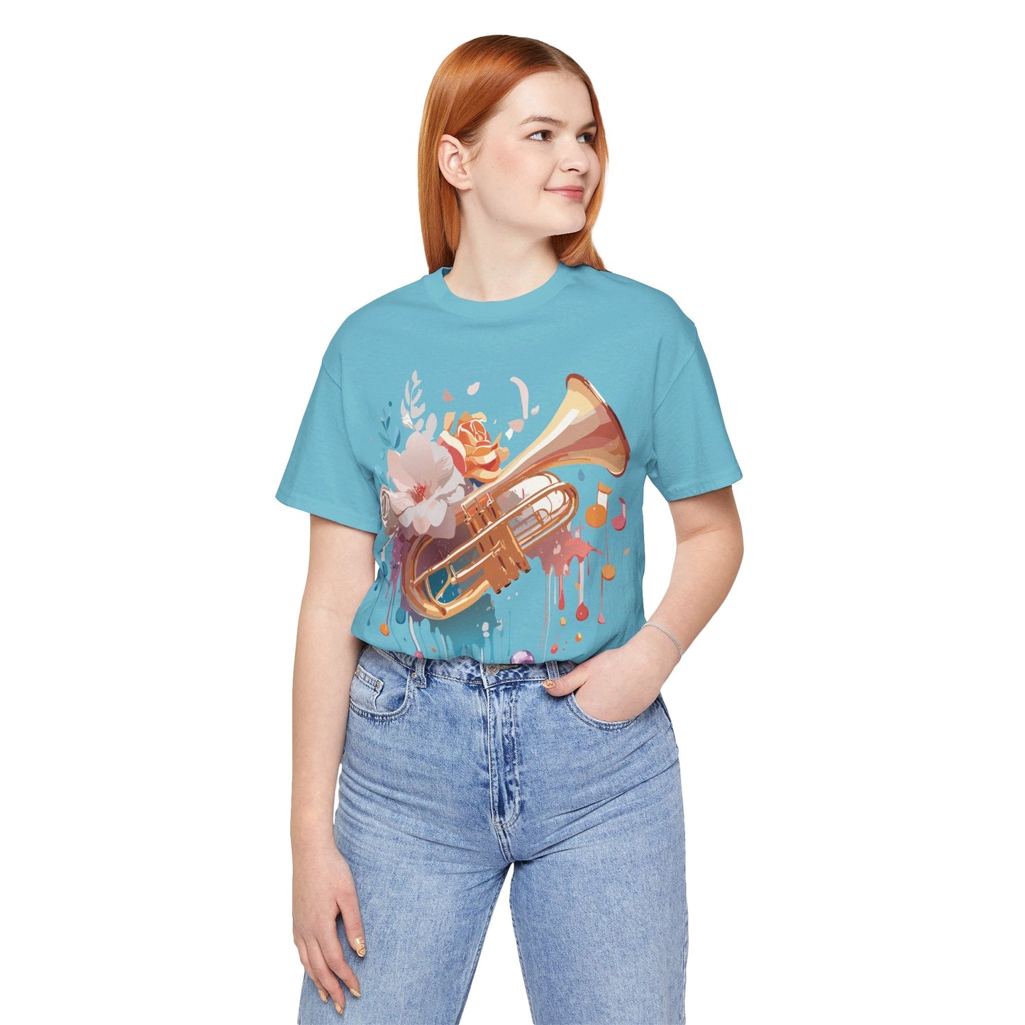Music Graphic Unisex 100 Cotton Vintage Art with Musical Elements Tee 138
