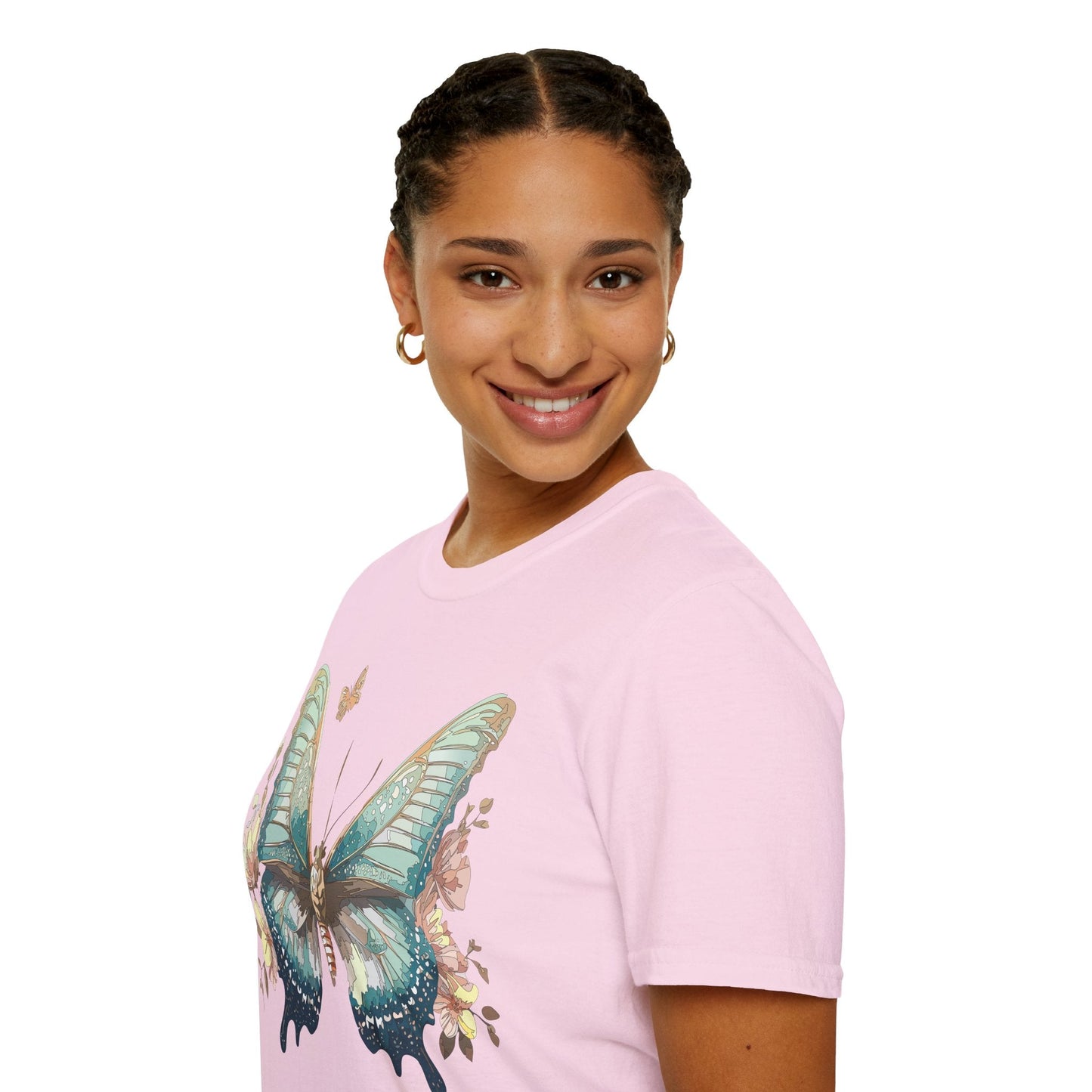 Butterfly Print Unisex T Shirt Monarch Design Softstyle 64000 Gildan Cotton Tee Quality