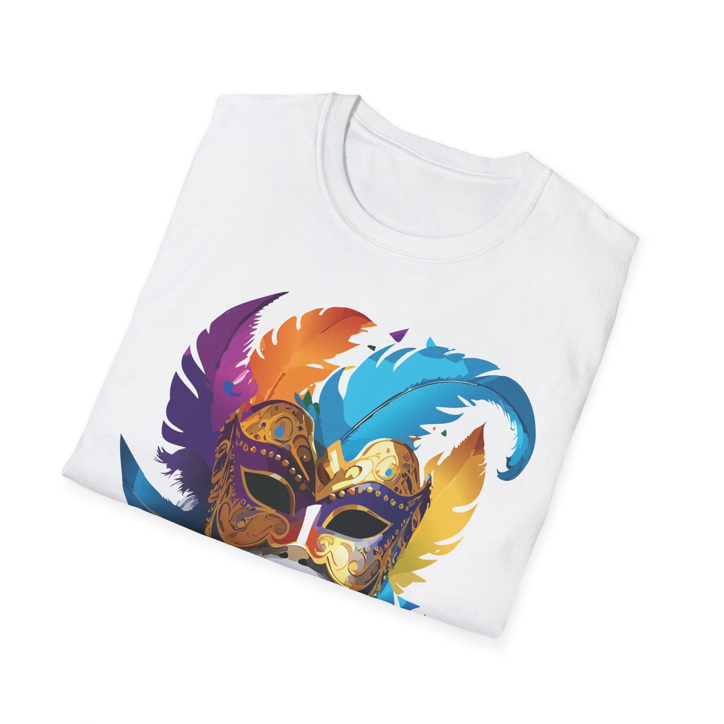 Mask Tee Shirt Unisex Short Sleeve Cotton Tee Art Design Masquerade Gildan Softstyle 64000