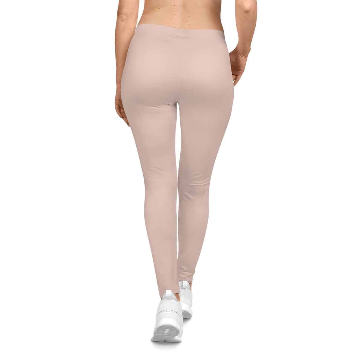 Almond Silk Beige Color Women's Poly-Span Casual Leggings XS-2XL