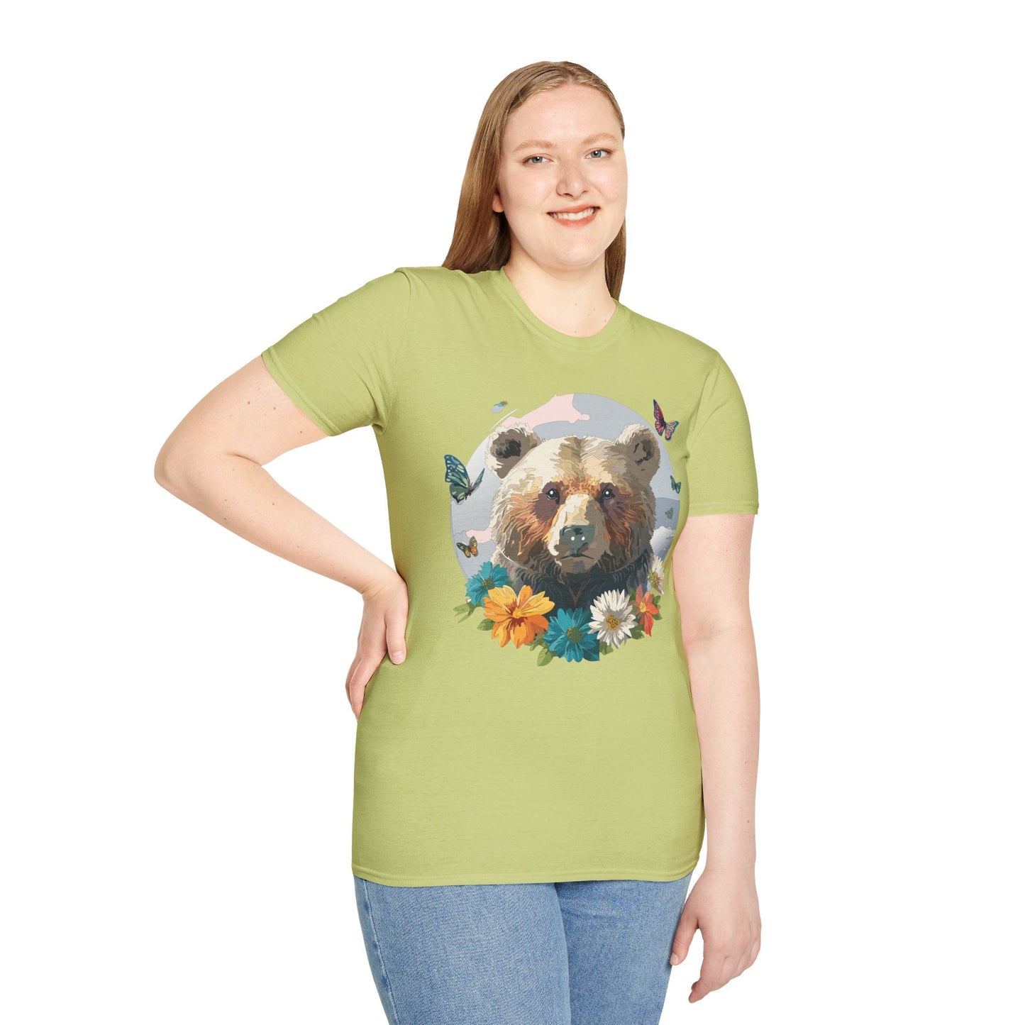 Bear T Shirt Unisex Gildan Softstyle Cotton Tee With Teddy Bear Design Lightweight Comfort