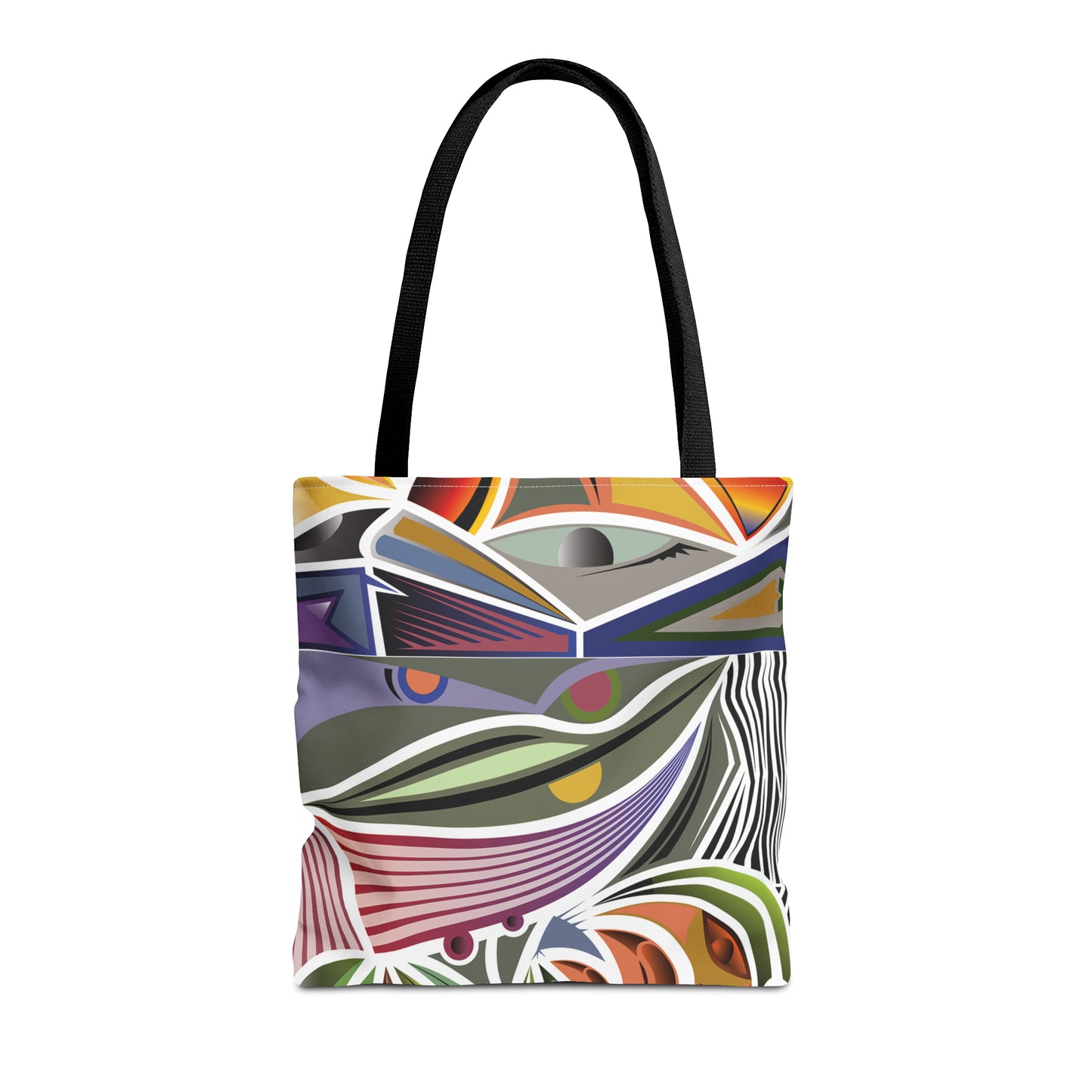 Canvas Bag with Abstract Prints