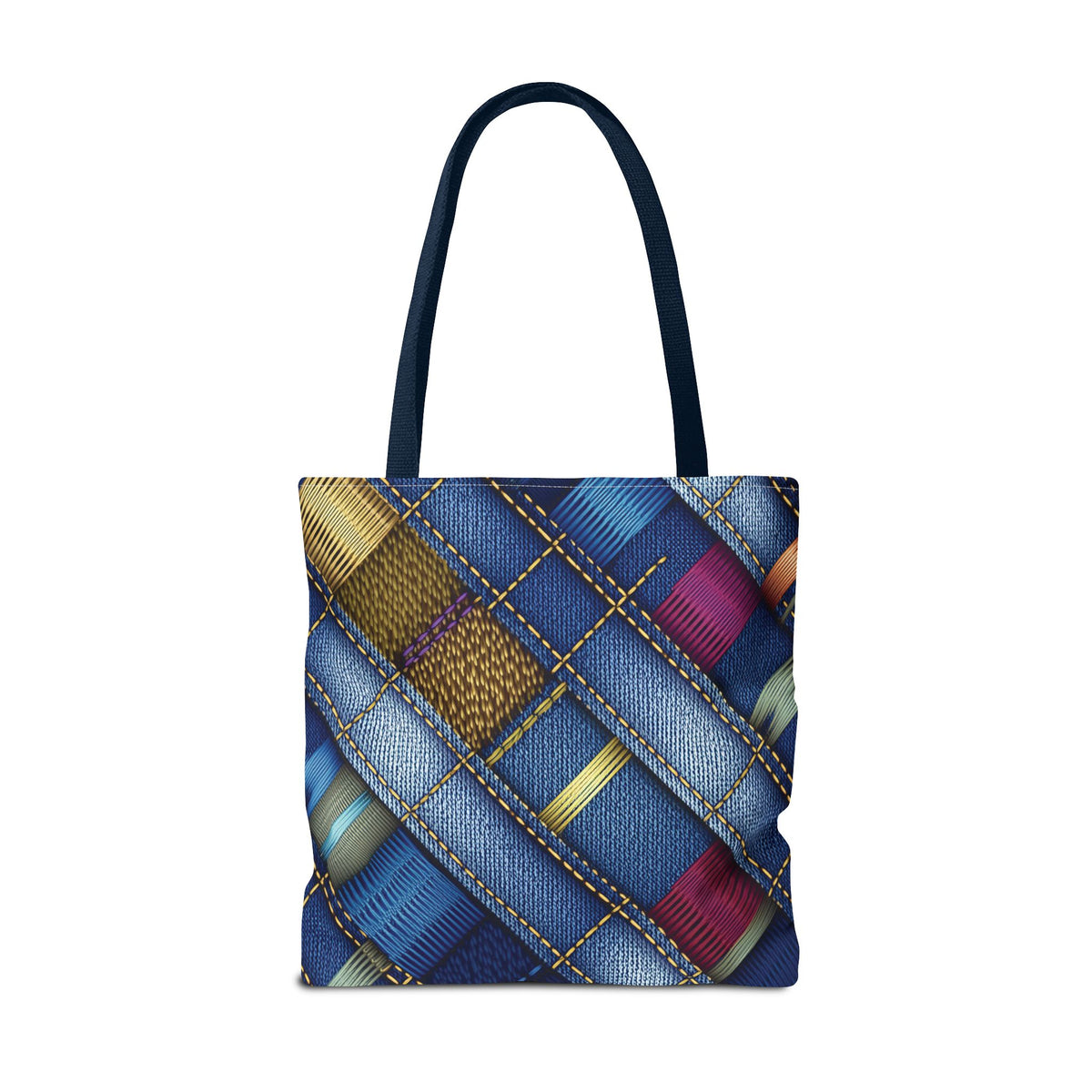 Denim Fabric Imitation Print Unisex Canvas Bag Poly Spun 3 Sizes Tote Bag 148