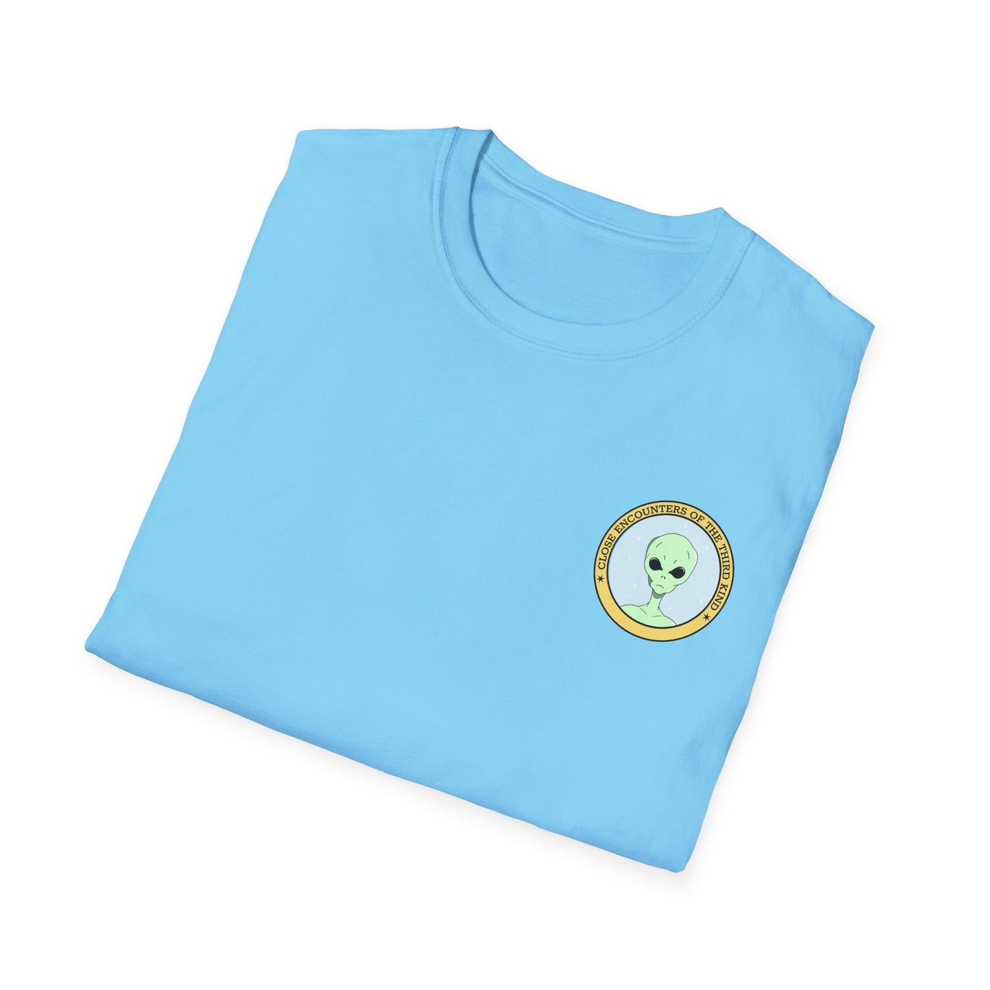 Alien Badge TShirt  Small Chest Logo I Believe Retro Space Tee