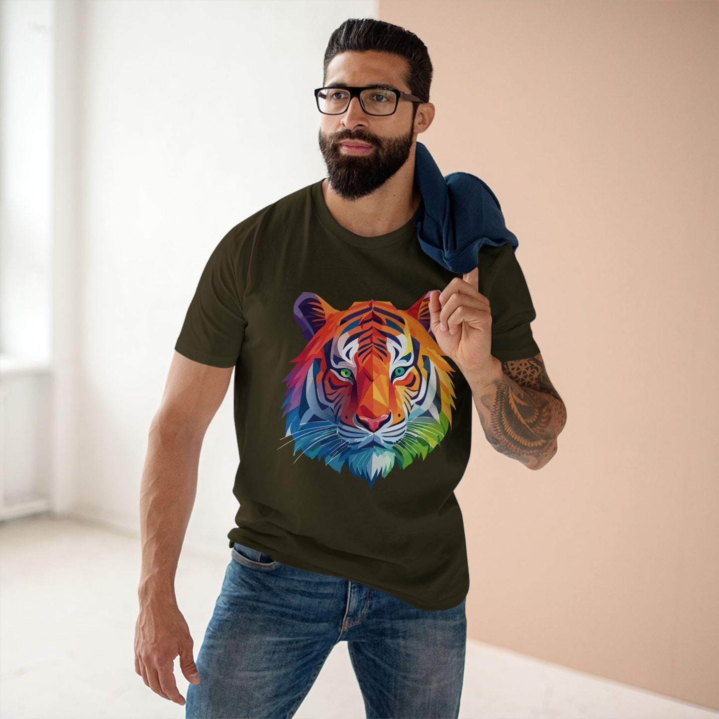 Tiger Animal Shirt Unisex Premium Cotton Tee With Original Art Design Retro2Nova Art Collection Exclusive Art Print