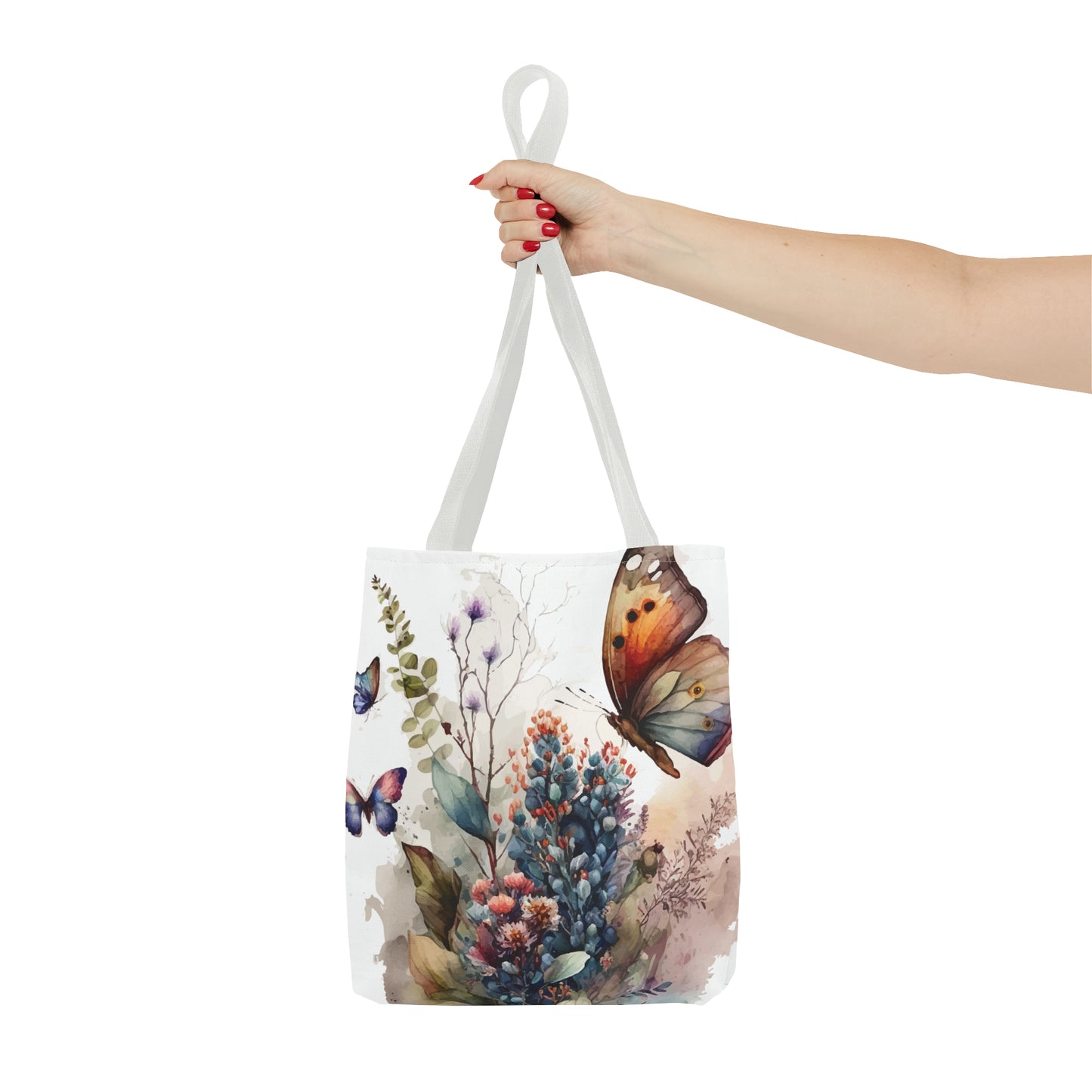 Bolsa de lona con estampado de mariposas 